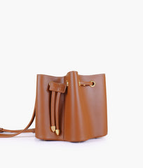 RTW Creation - Brown star drawstring bucket bag