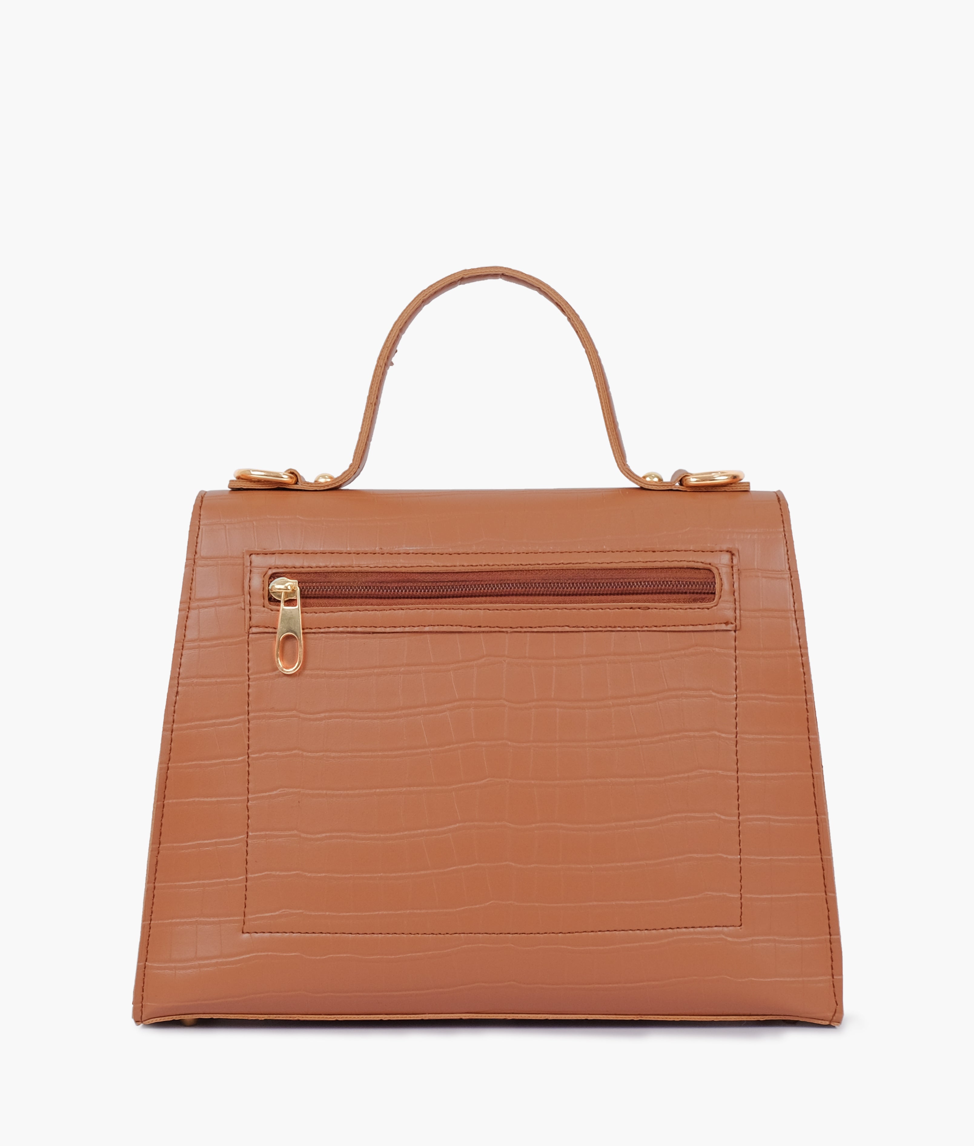 RTW Creation - Brown top-handle crocodile mini bag