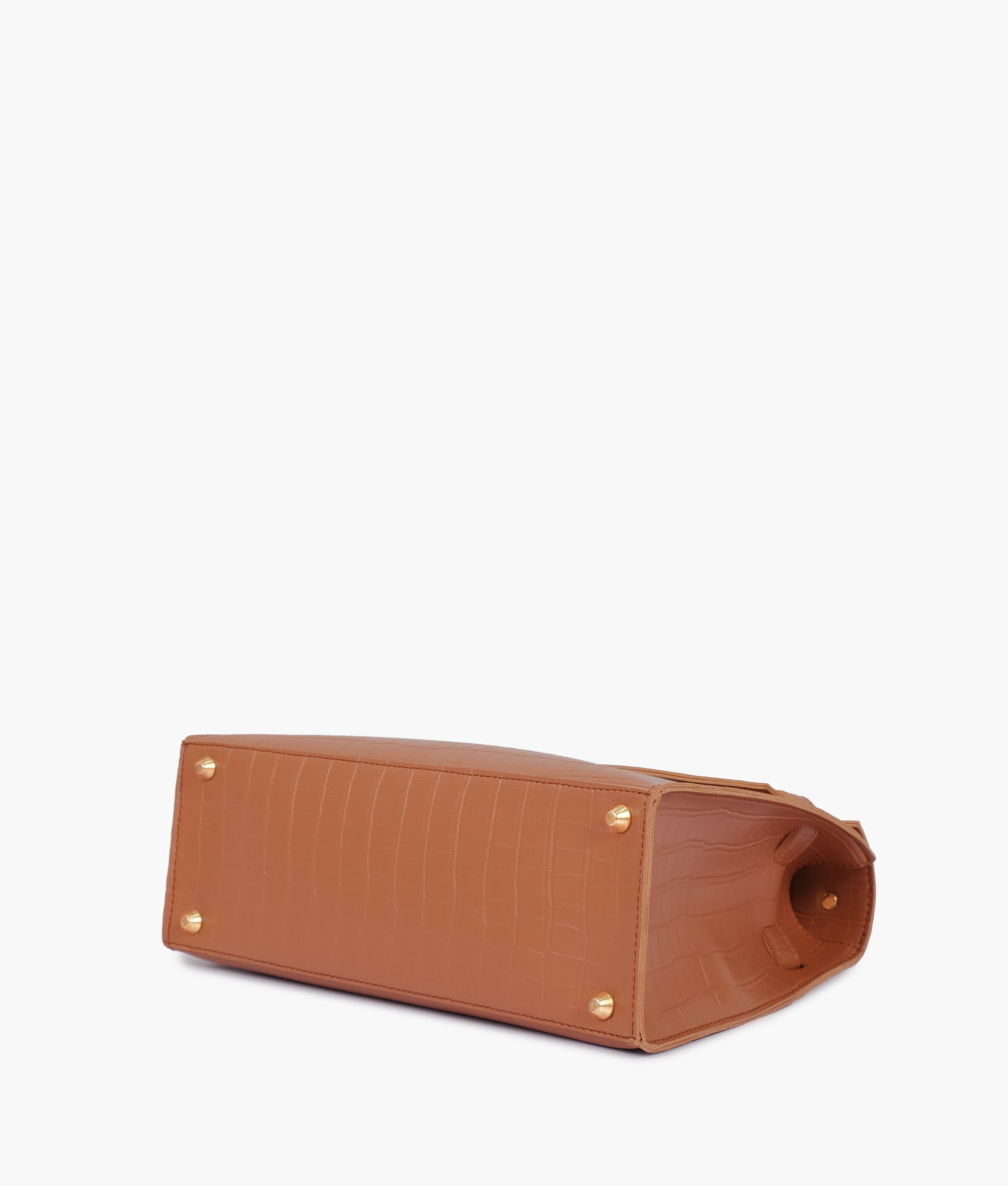 RTW Creation - Brown top-handle crocodile mini bag