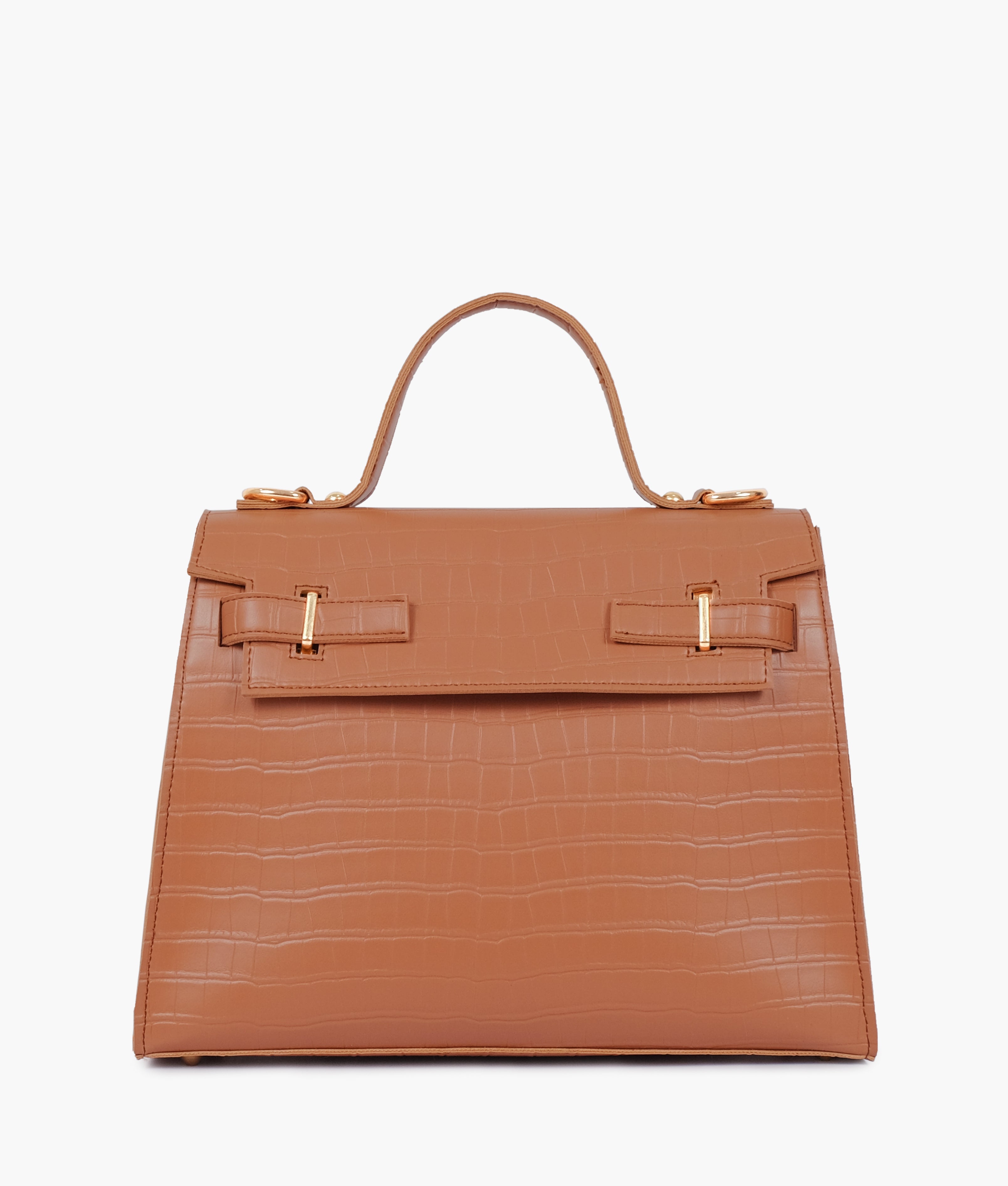 RTW Creation - Brown top-handle crocodile mini bag