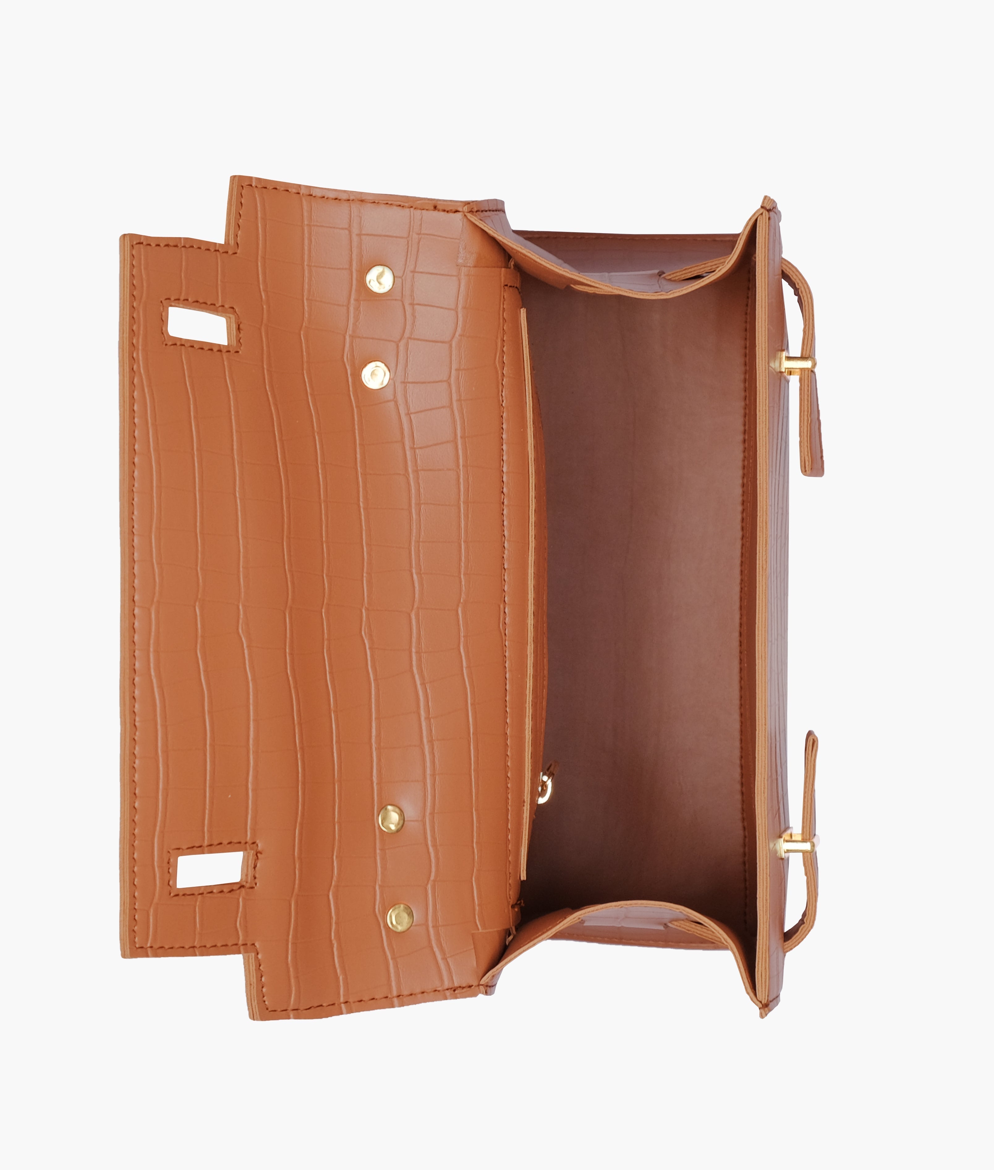 RTW Creation - Brown top-handle crocodile mini bag