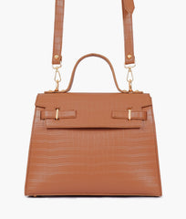 RTW Creation - Brown top-handle crocodile mini bag