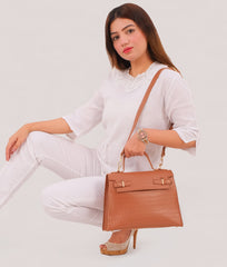 RTW Creation - Brown top-handle crocodile mini bag