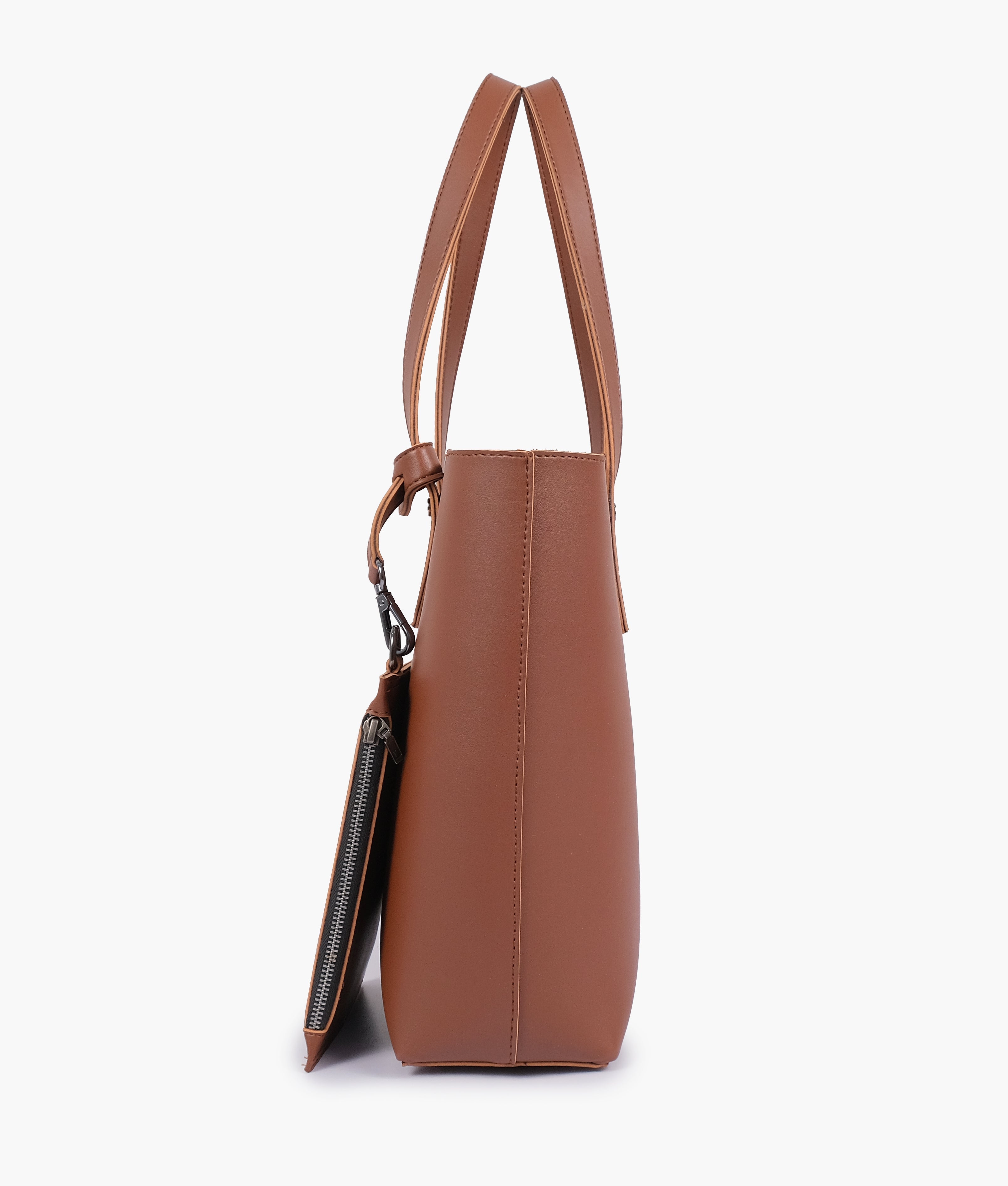 RTW Creation - Brown tote bag with detachable pouch