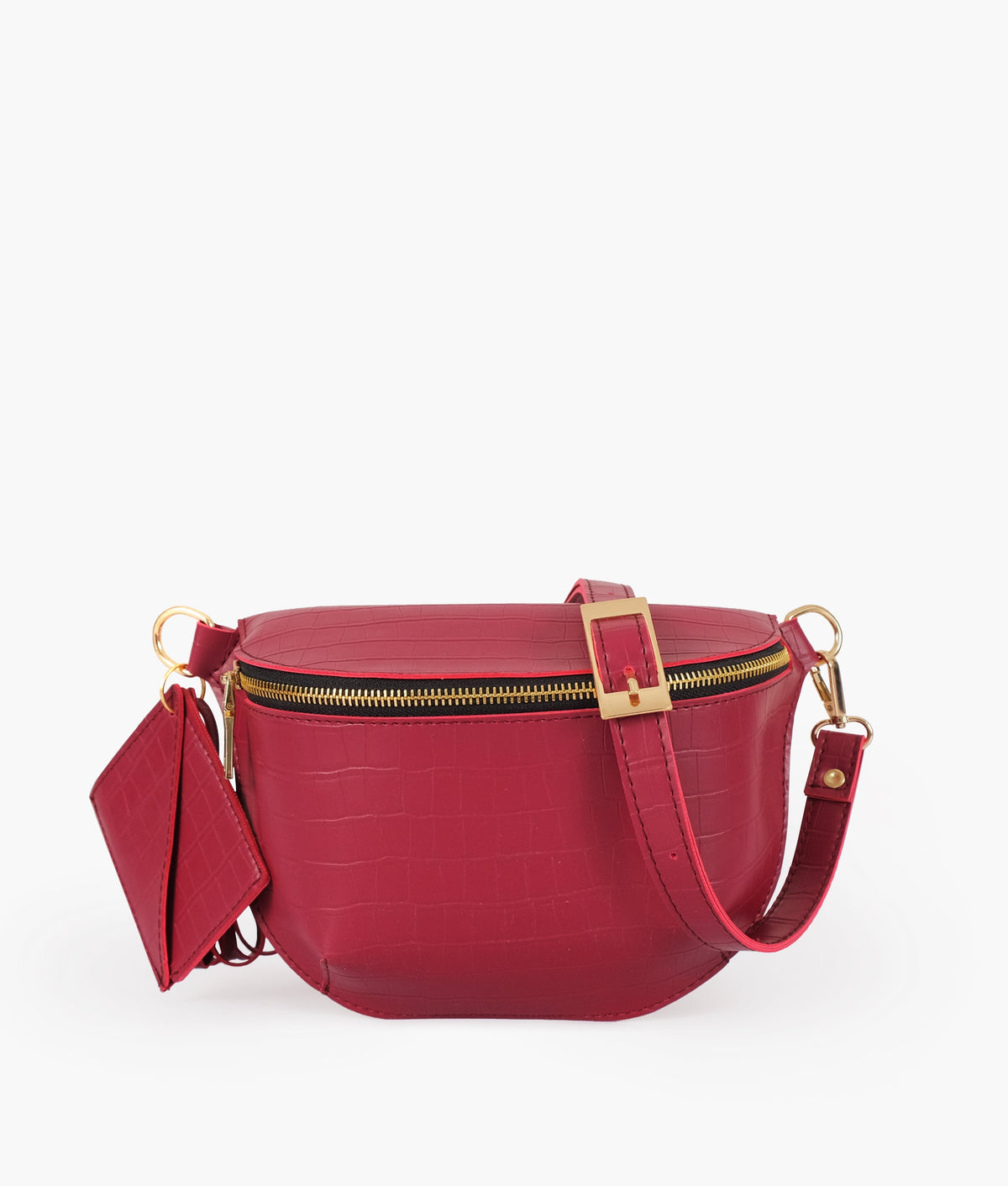 RTW Creation - Burgundy crocodile belt bag