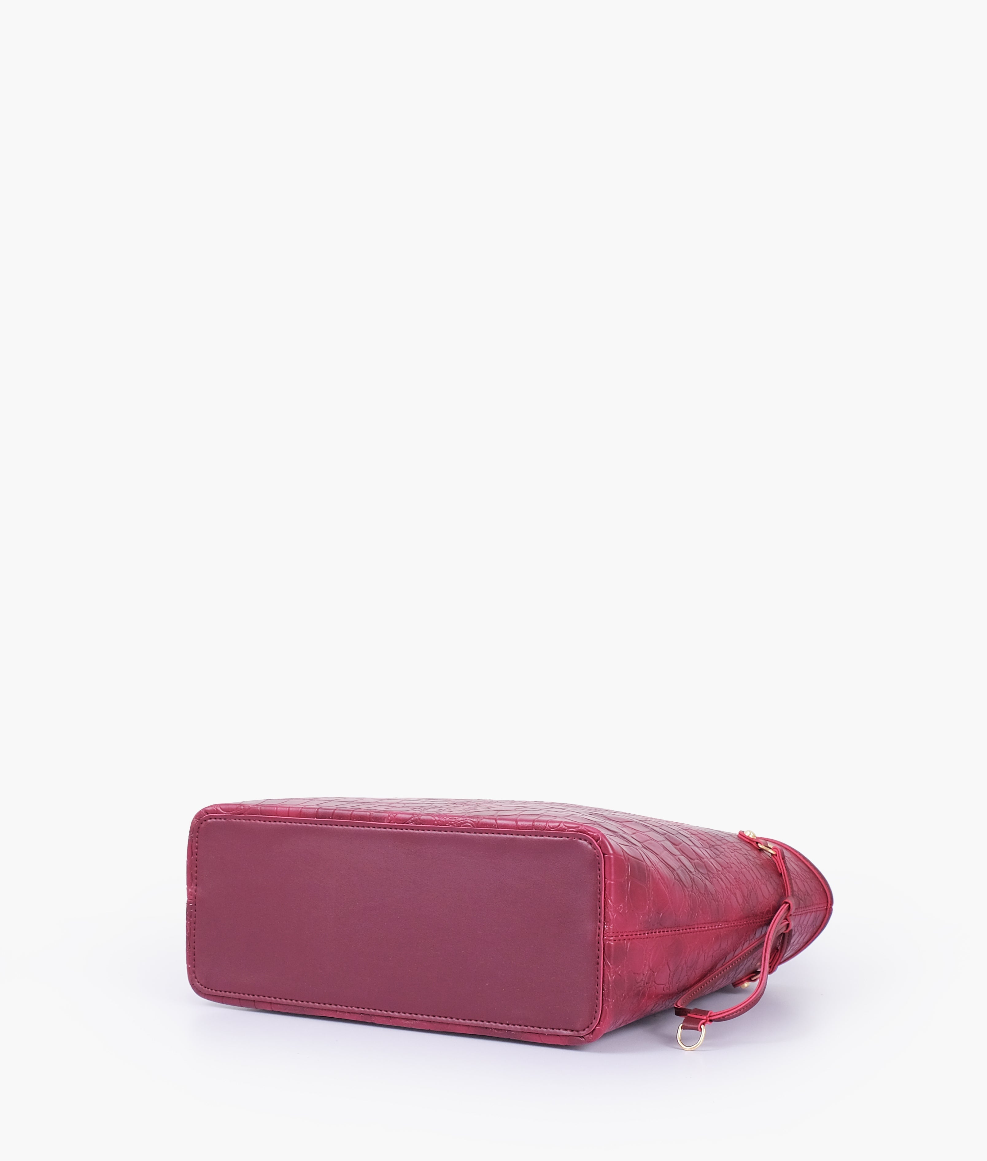 RTW Creation - Burgundy crocodile neverfull tote bag