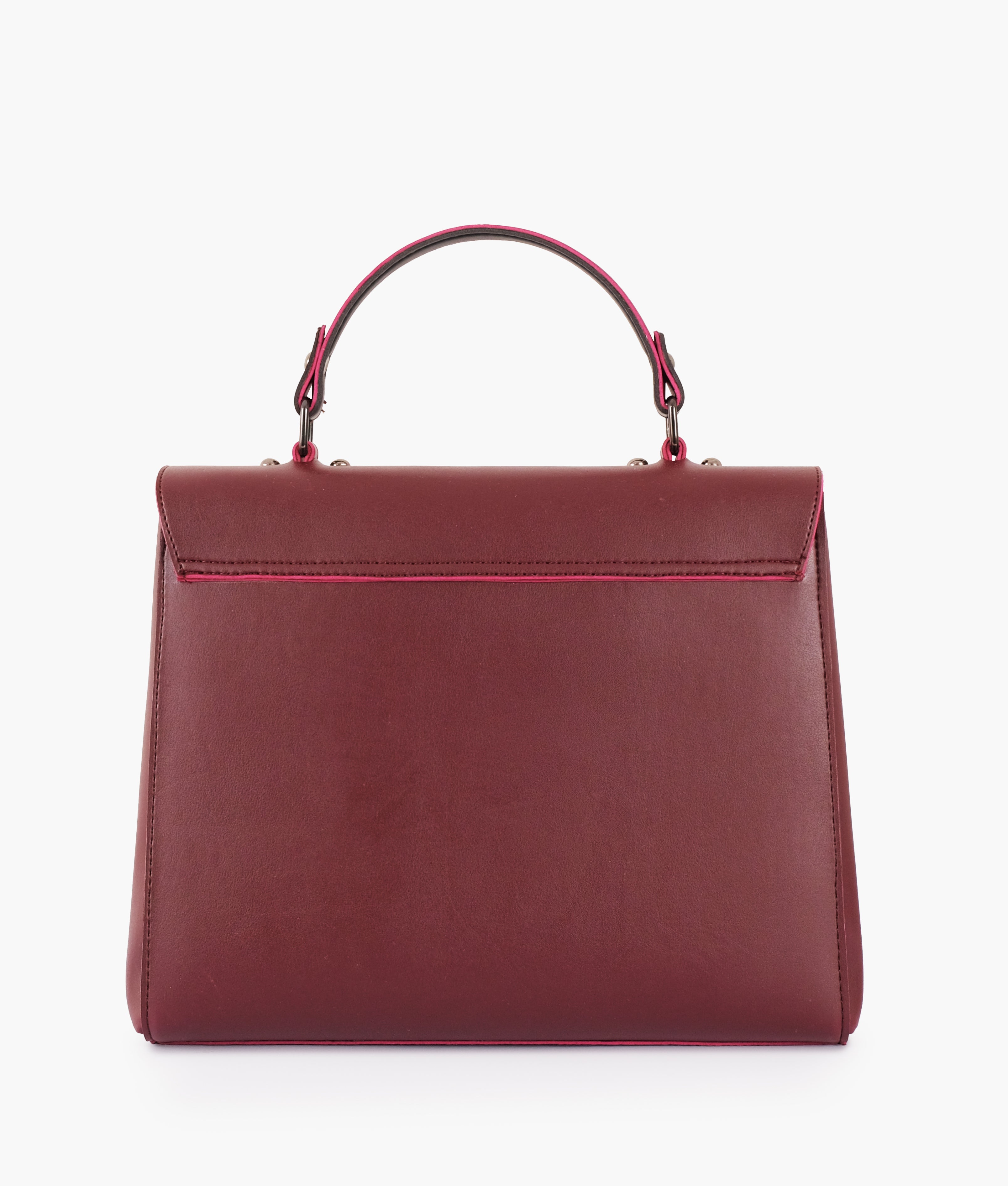 RTW Creation - Burgundy flap-over top-handle bag