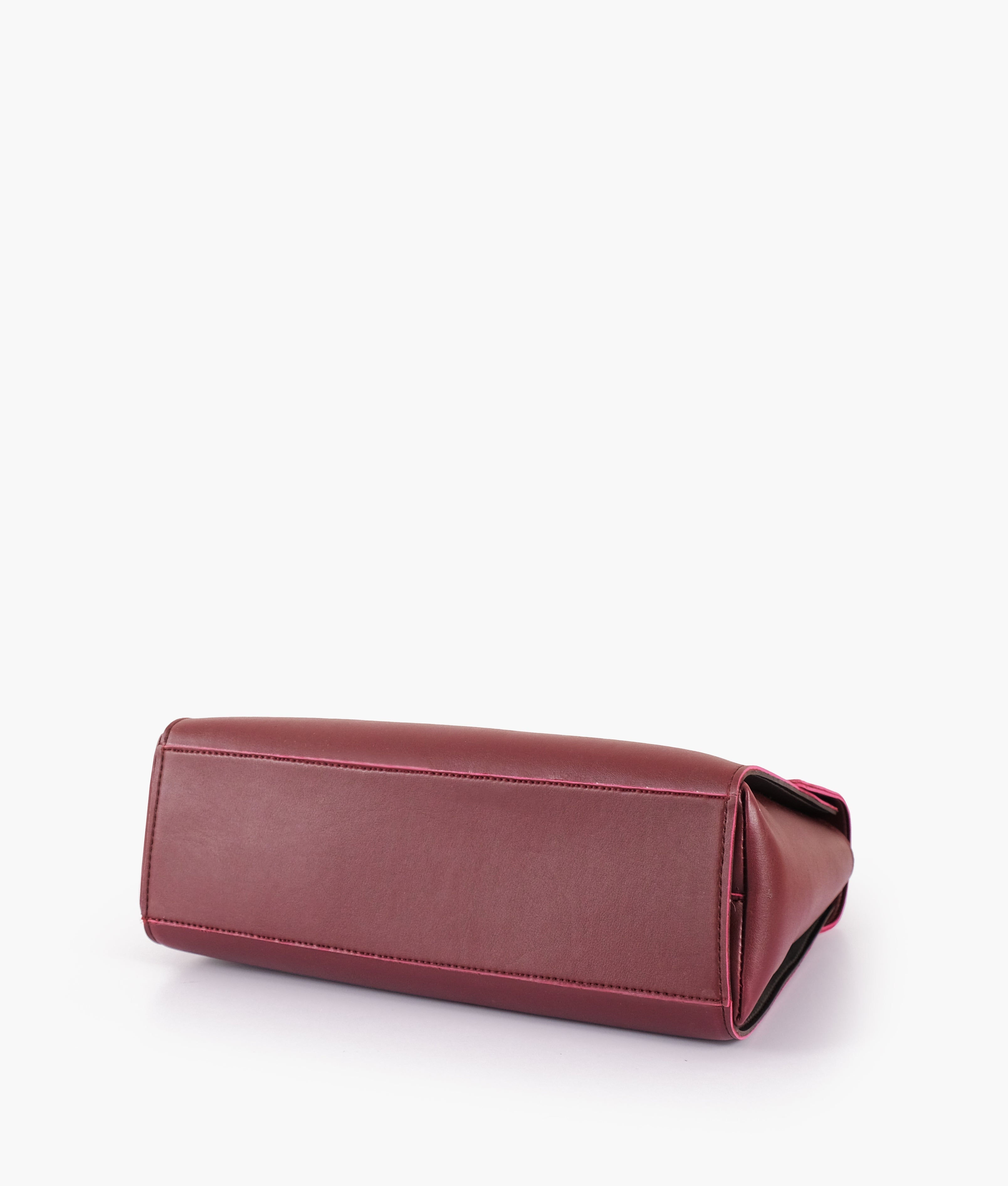 RTW Creation - Burgundy flap-over top-handle bag