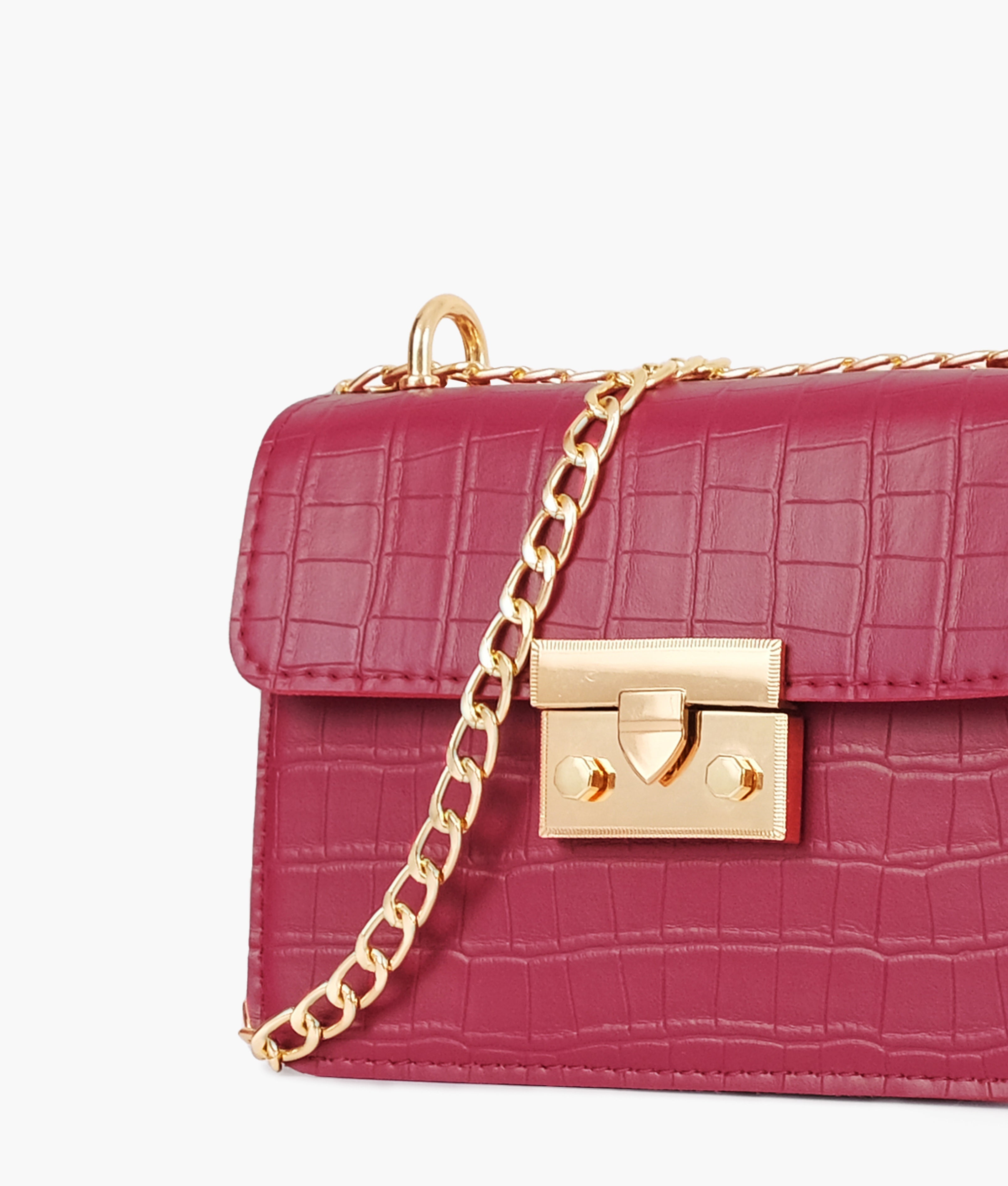 RTW Creation - Burgundy mini chain-handle cross-body bag