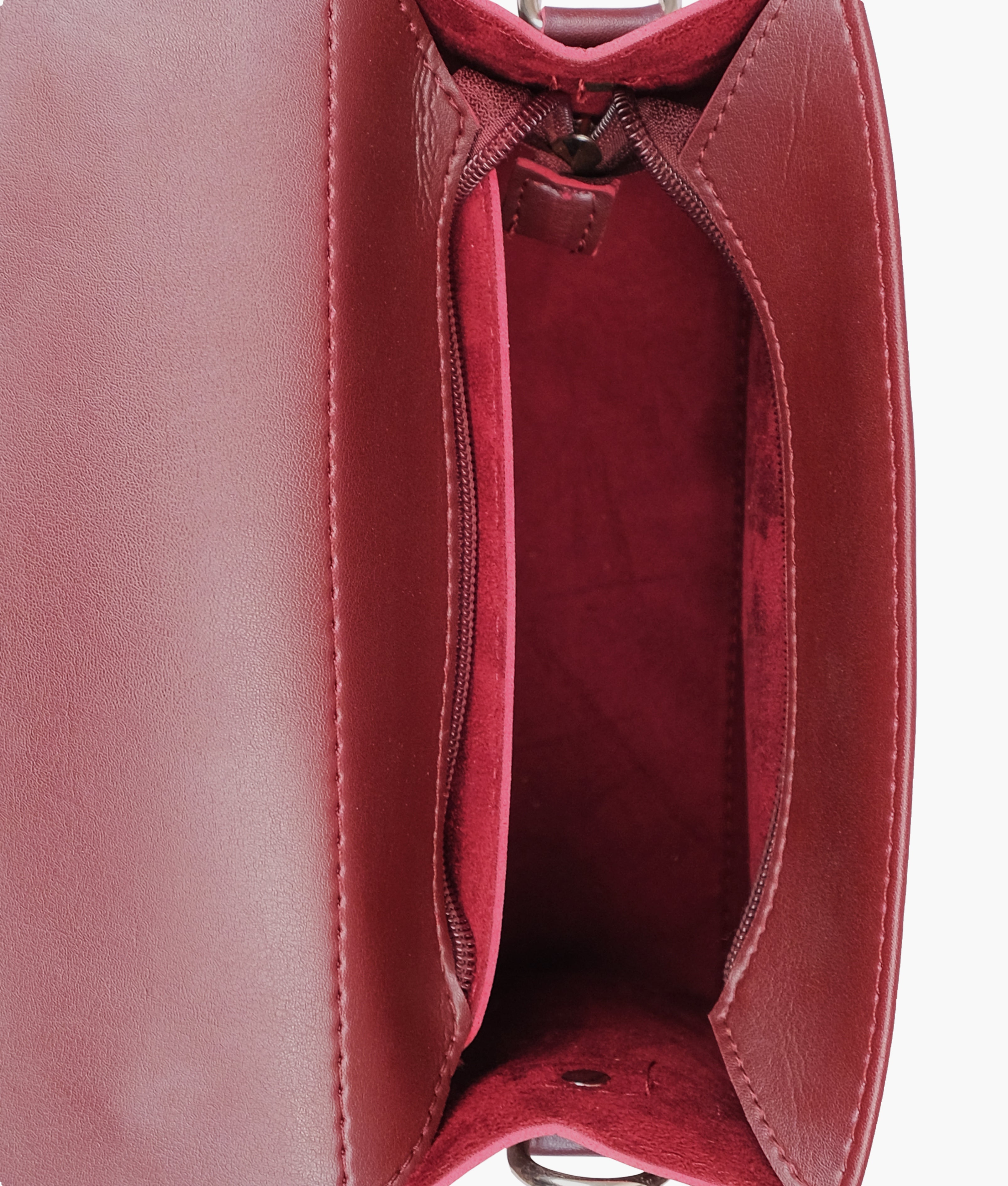 RTW Creation - Burgundy push-lock messenger bag