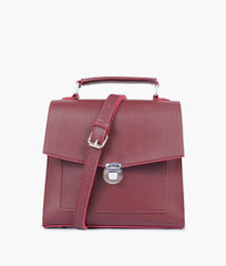 RTW Creation - Burgundy push-lock messenger bag