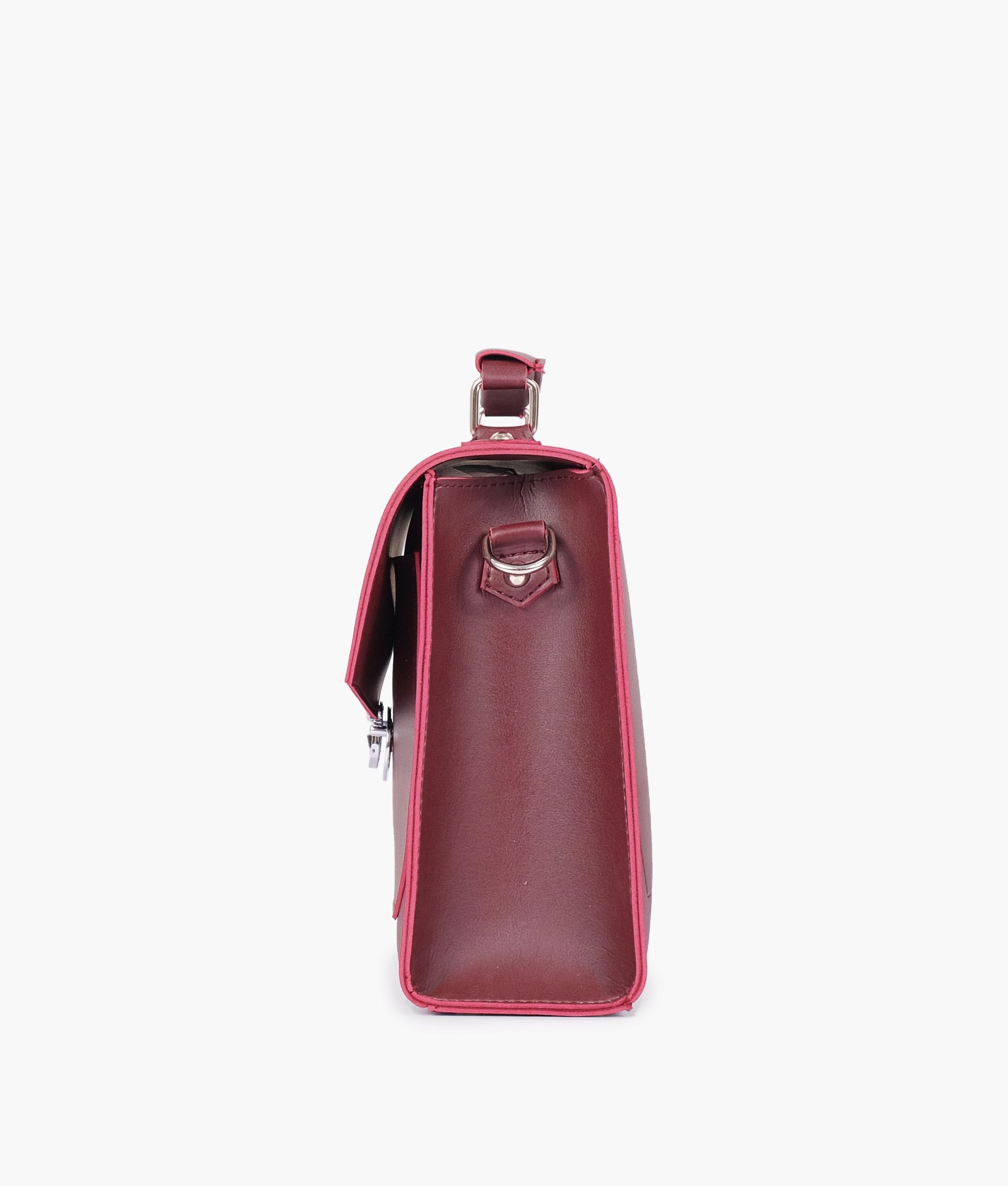 RTW Creation - Burgundy push-lock messenger bag