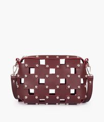 RTW Creation - Burgundy rivet cross-body bag
