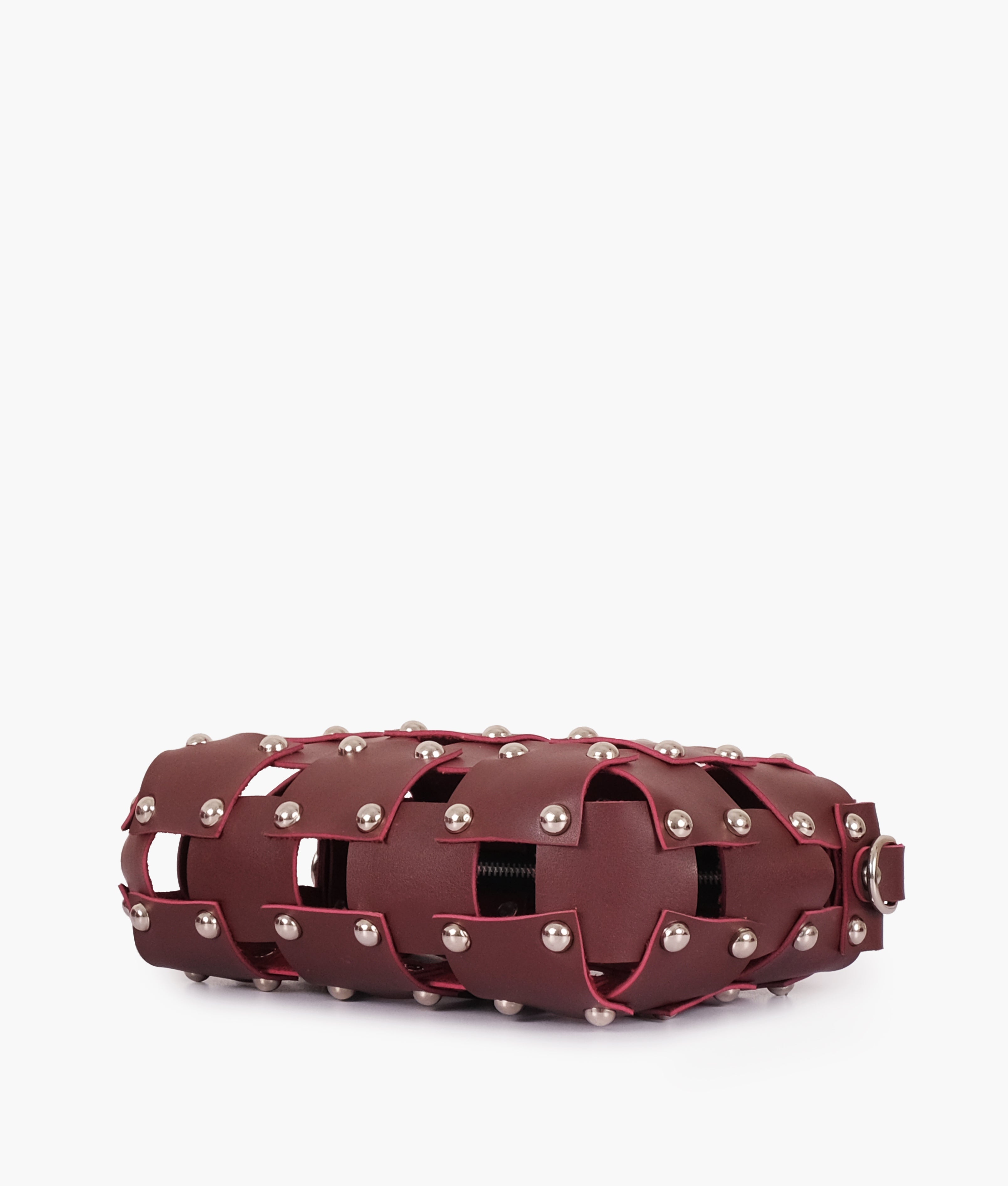 RTW Creation - Burgundy rivet cross-body bag