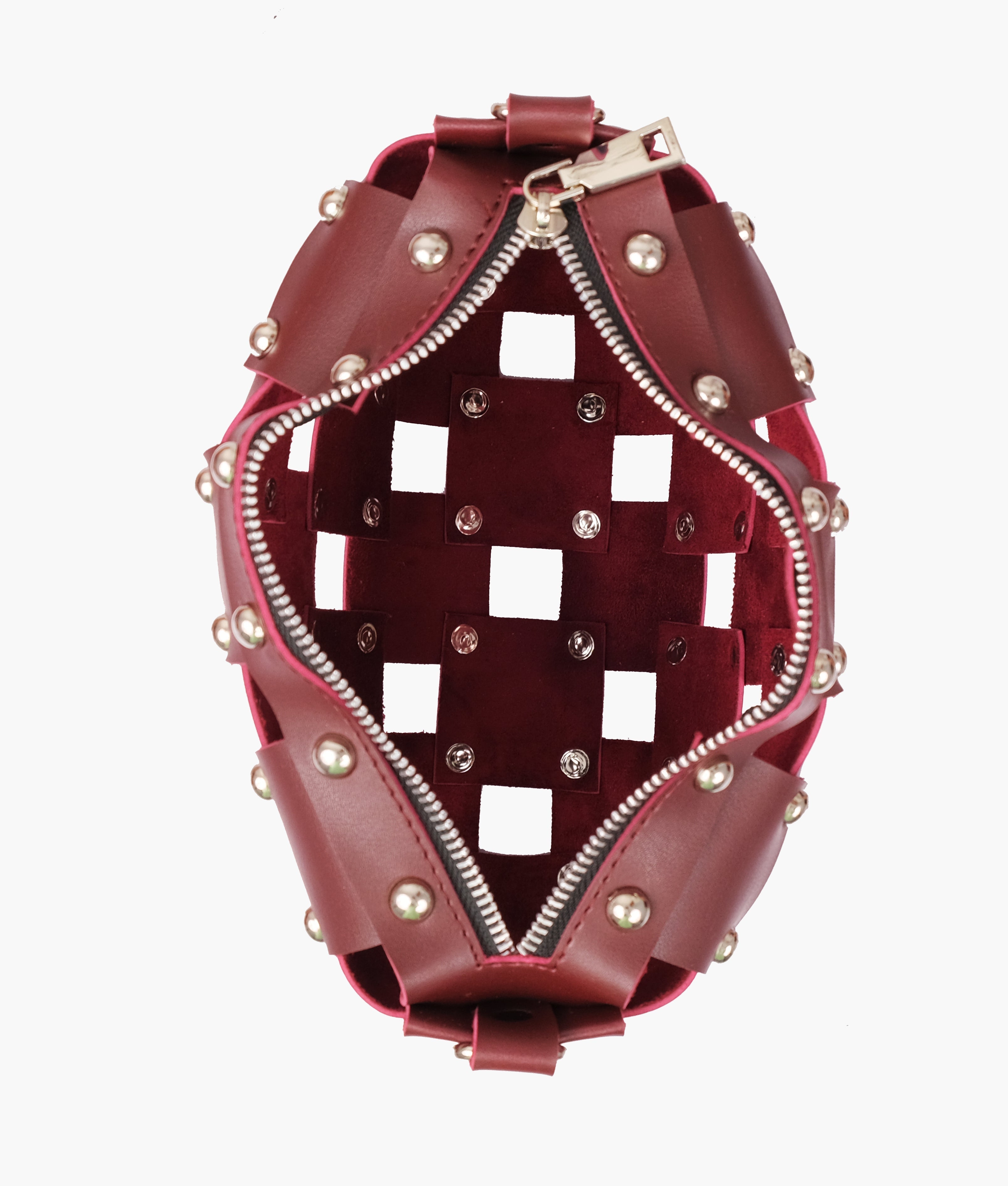 RTW Creation - Burgundy rivet cross-body bag