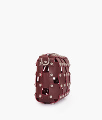 RTW Creation - Burgundy rivet cross-body bag