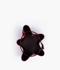 RTW Creation - Burgundy suede star drawstring bucket bag