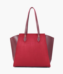 RTW Creation - Burgundy suede classic tote bag