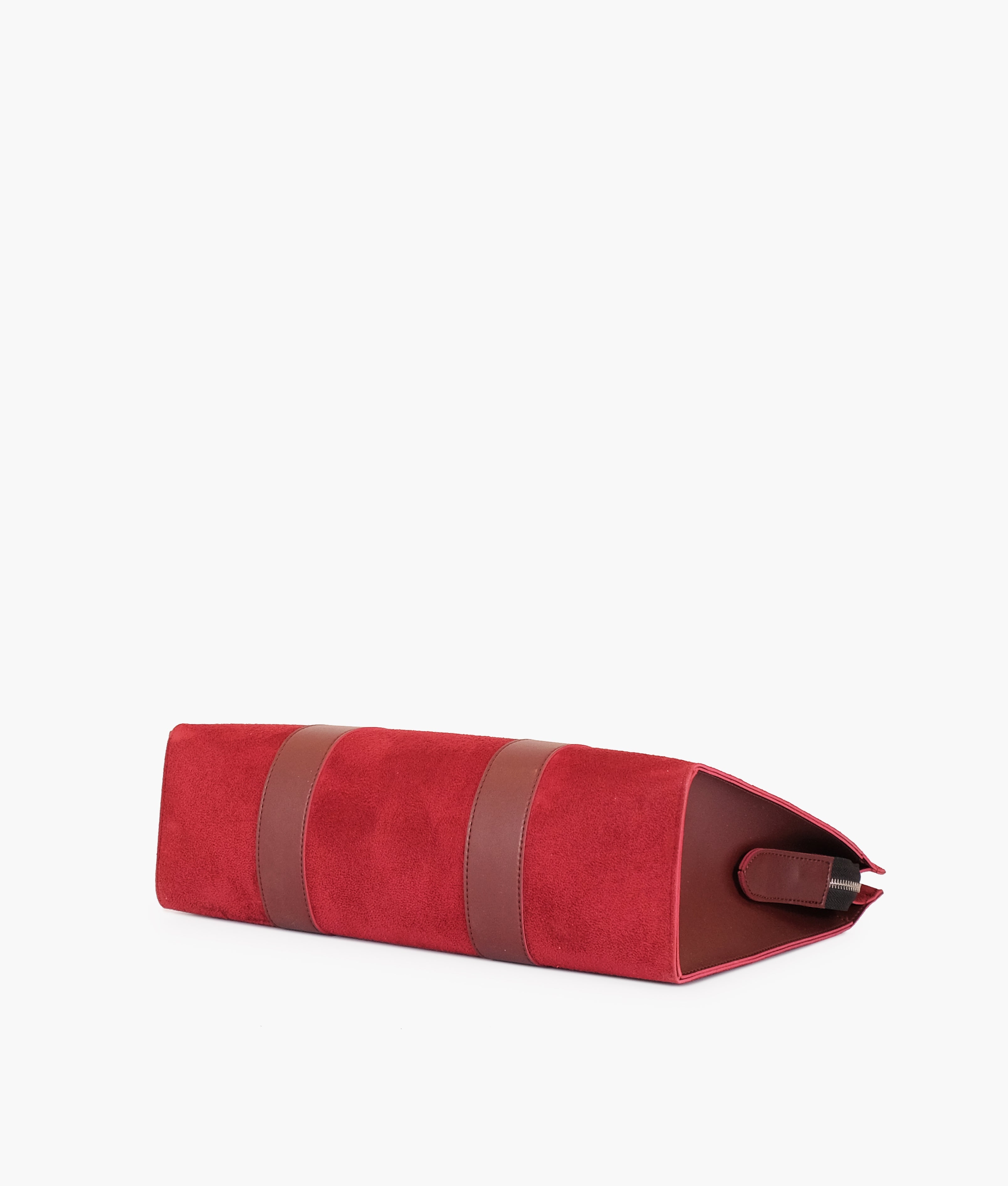 RTW Creation - Burgundy suede laptop bag with sleeve