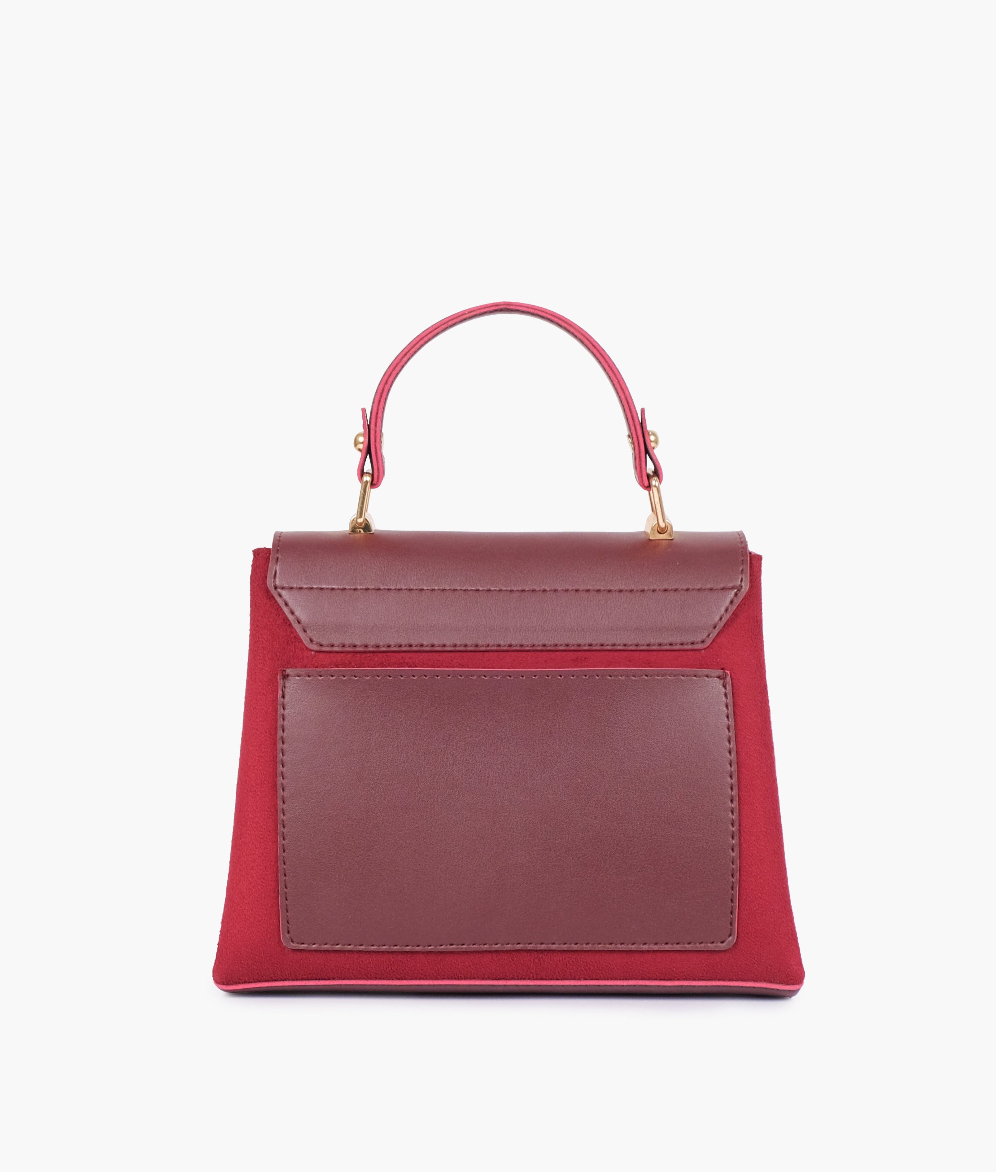 RTW Creation - Burgundy suede mini top-handle bag