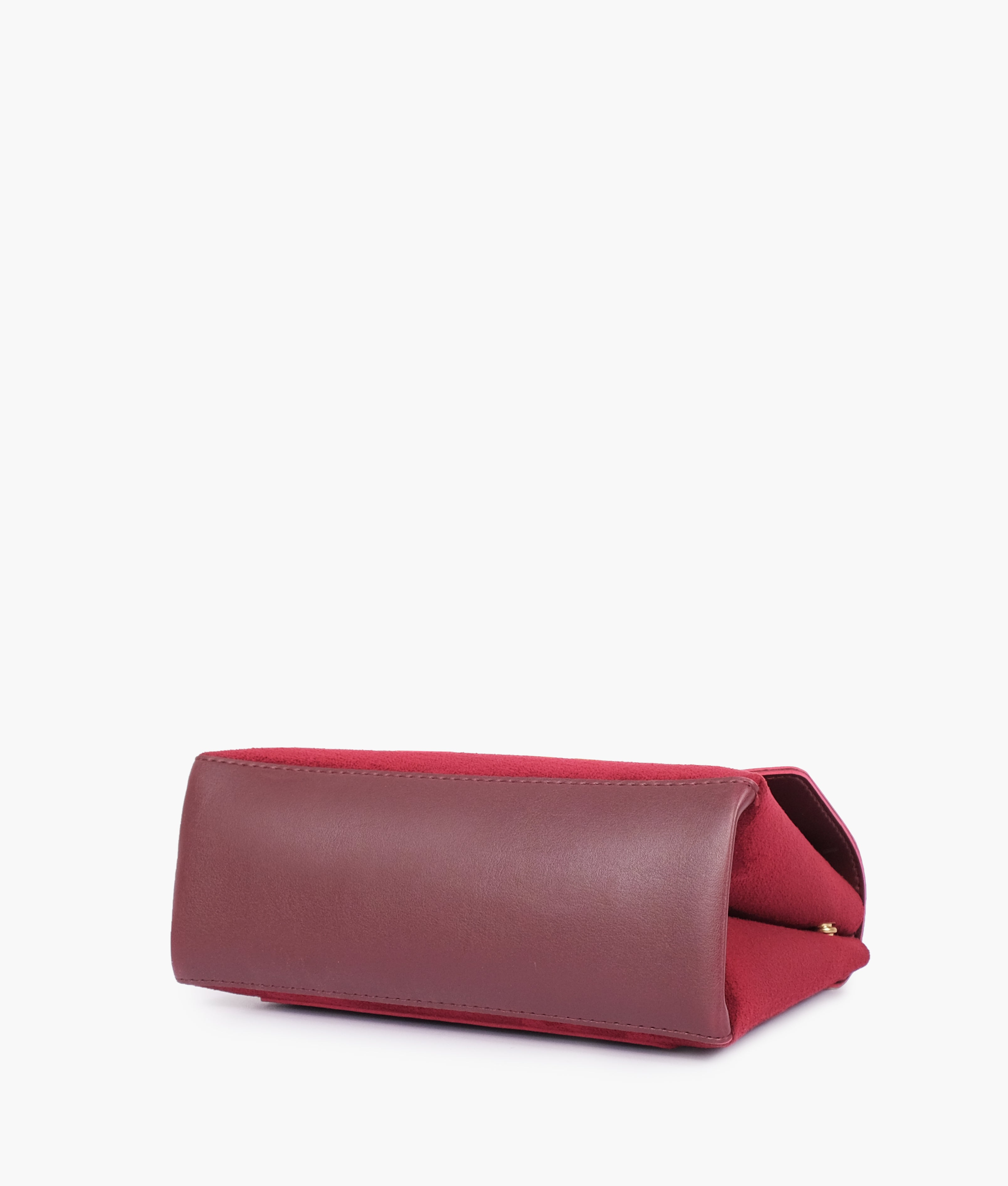 RTW Creation - Burgundy suede mini top-handle bag
