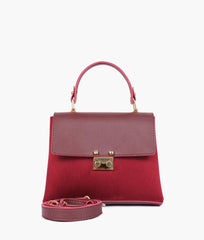 RTW Creation - Burgundy suede mini top-handle bag