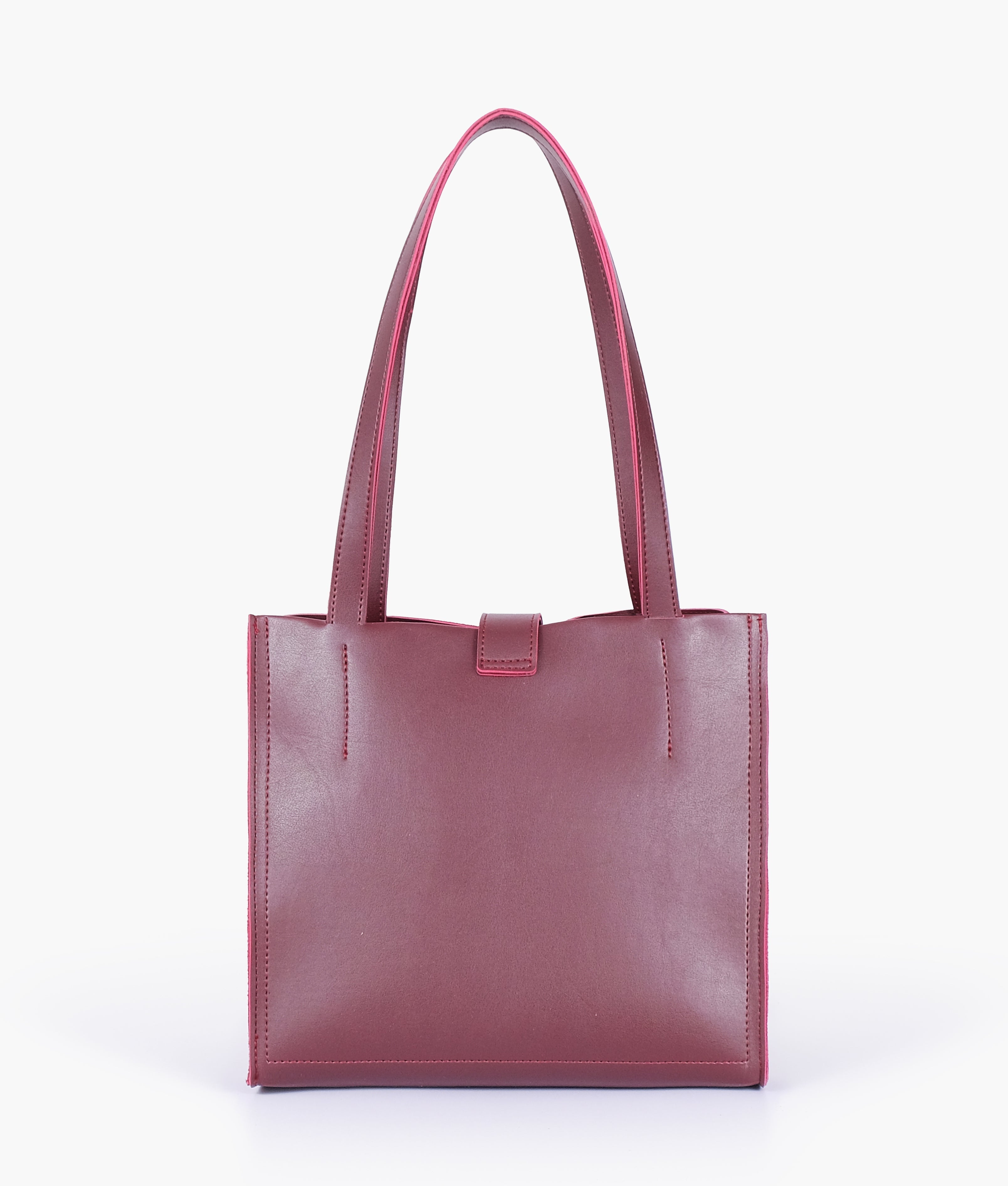 RTW Creation - Burgundy suede mini tote bag