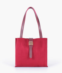 RTW Creation - Burgundy suede mini tote bag