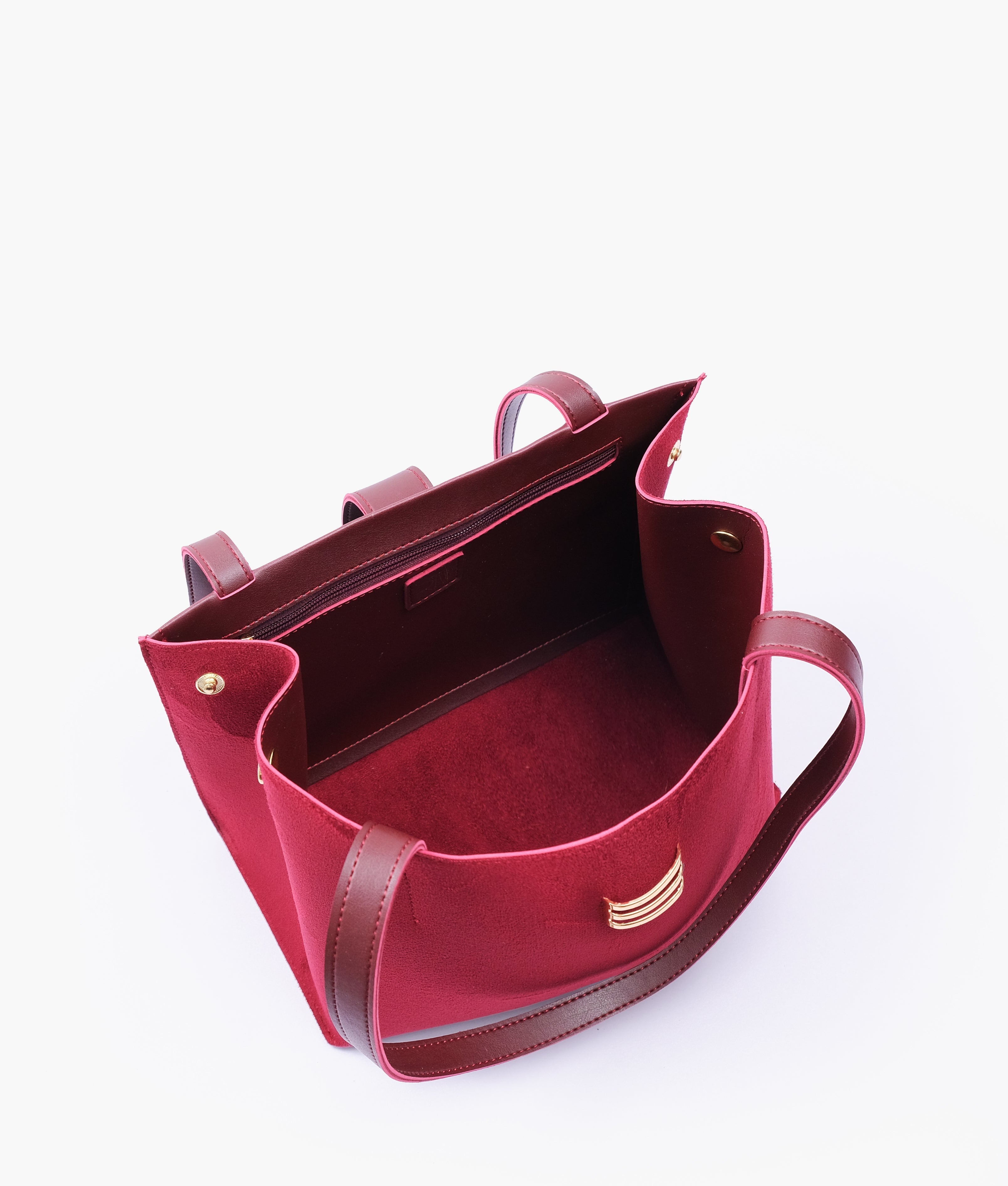 RTW Creation - Burgundy suede mini tote bag