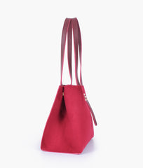RTW Creation - Burgundy suede mini tote bag