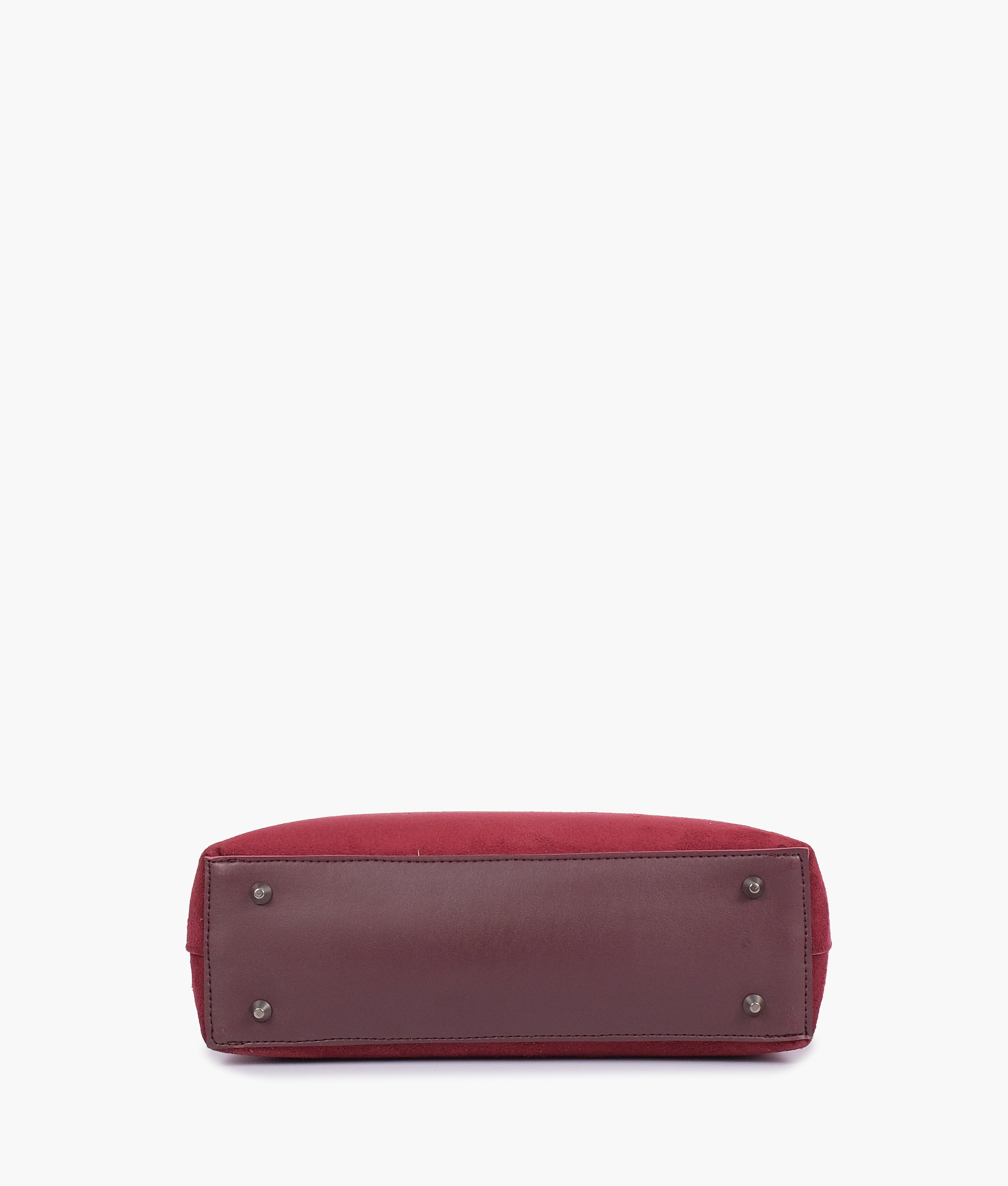 RTW Creation - Burgundy suede tote bag with detachable pouch