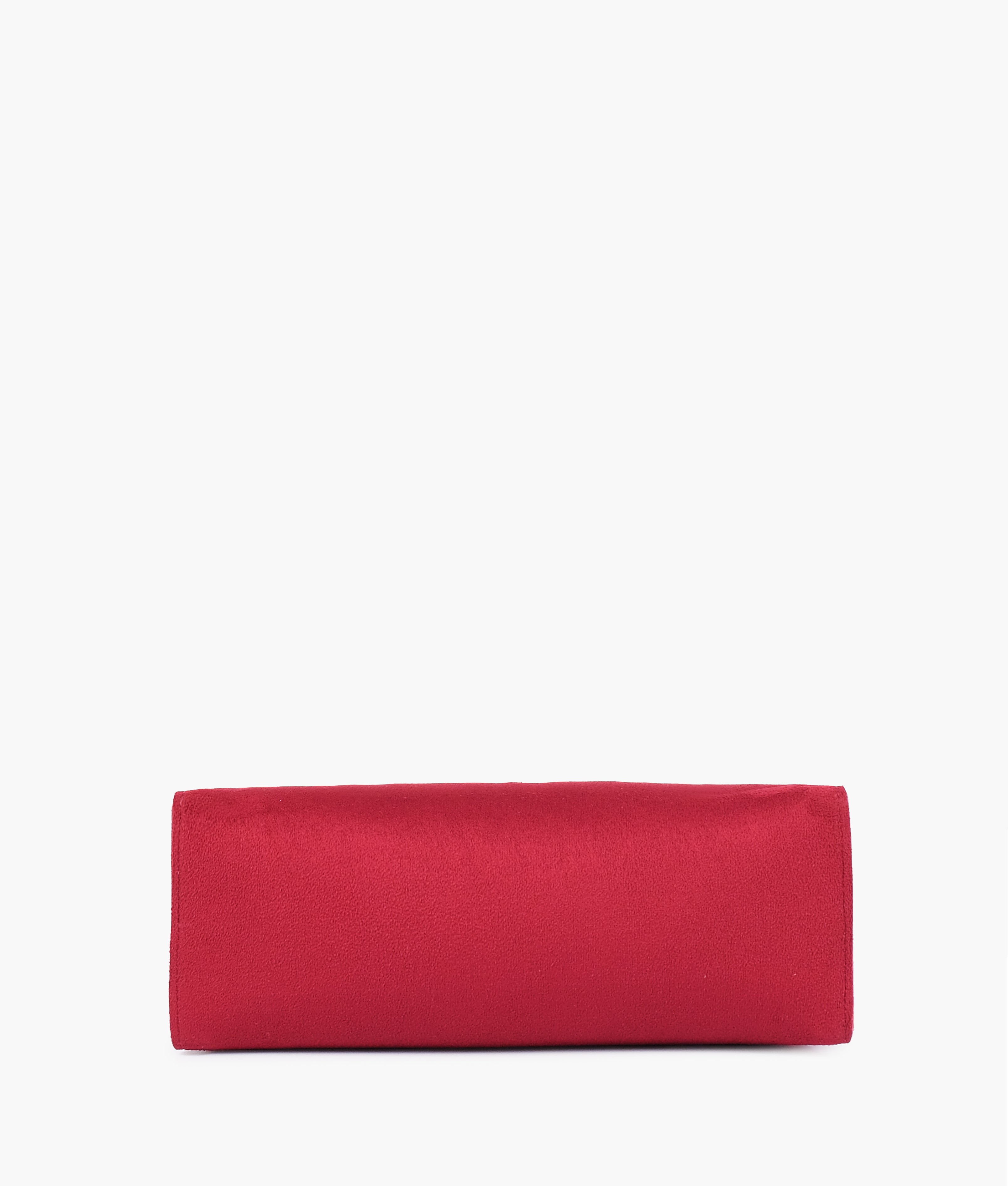 RTW Creation - Burgundy suede zipper shoulder bag with long handle