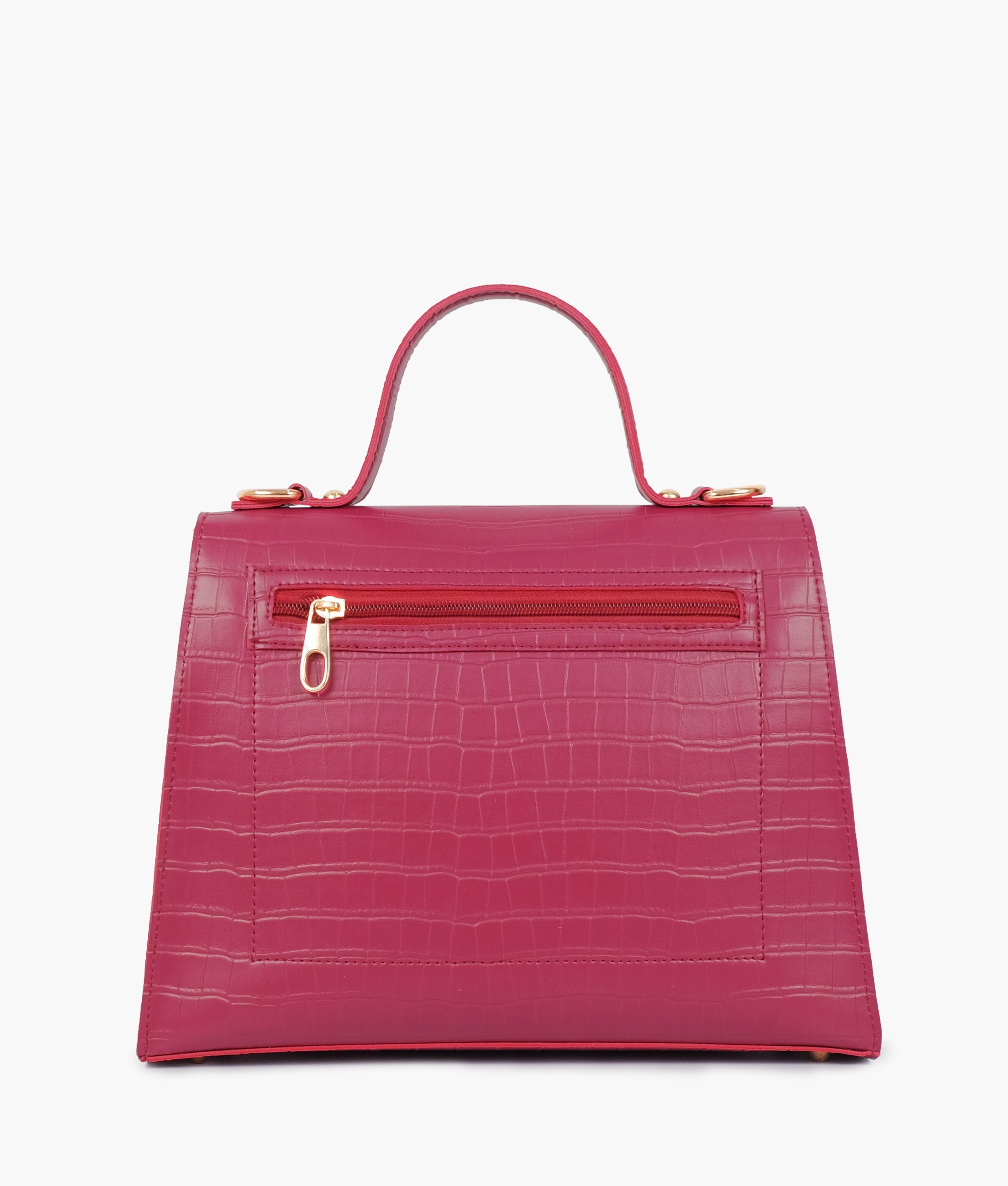 RTW Creation - Burgundy top-handle crocodile mini bag
