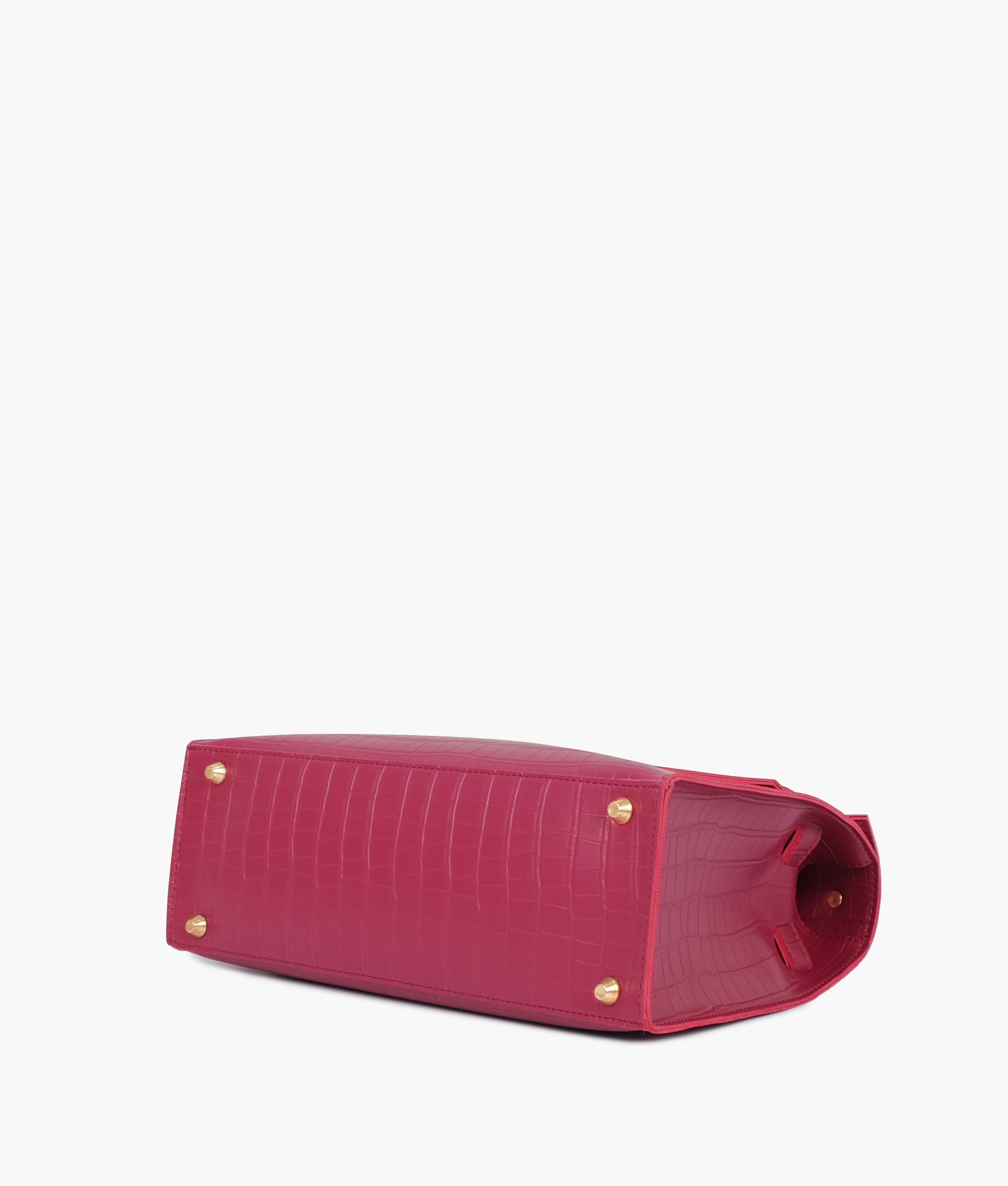 RTW Creation - Burgundy top-handle crocodile mini bag
