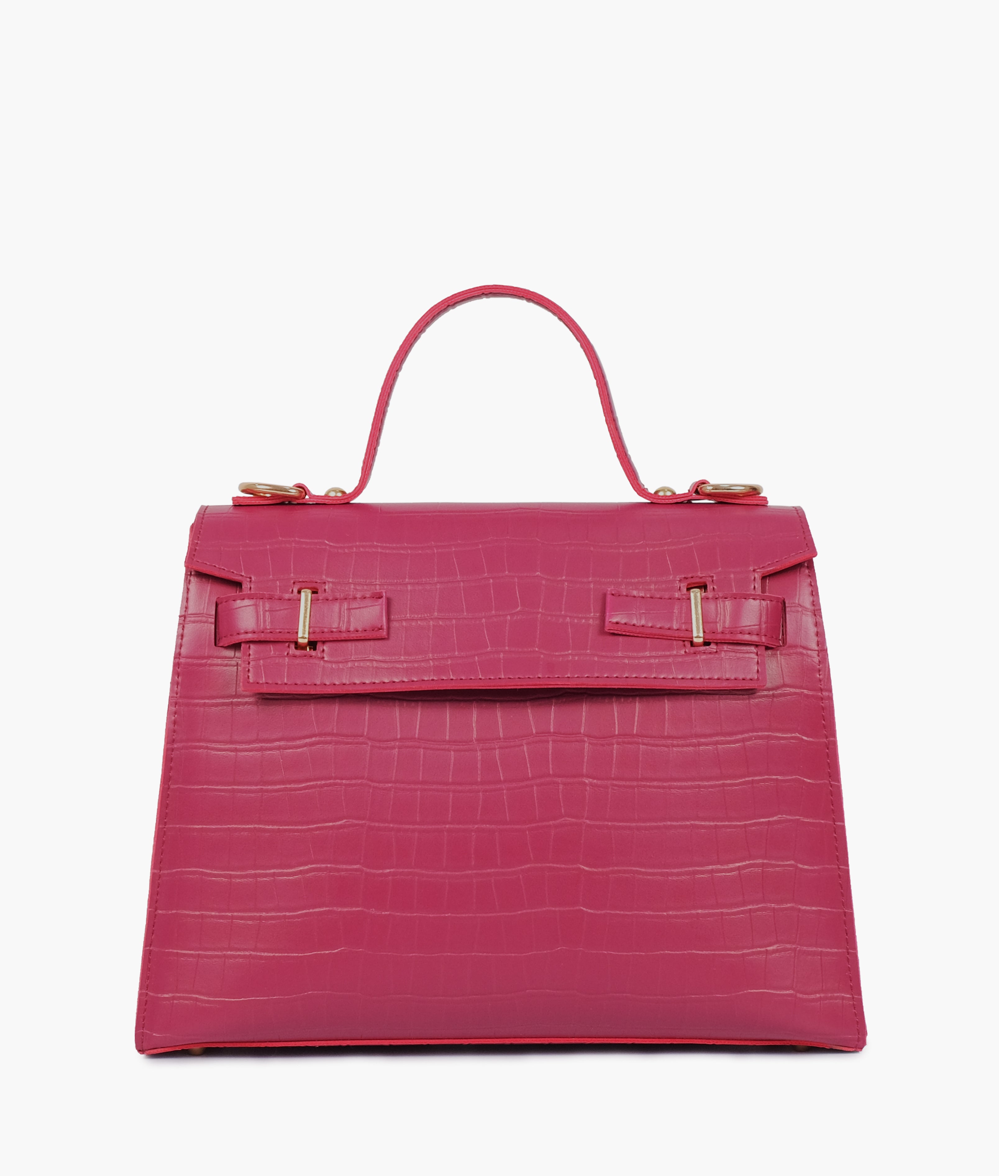 RTW Creation - Burgundy top-handle crocodile mini bag