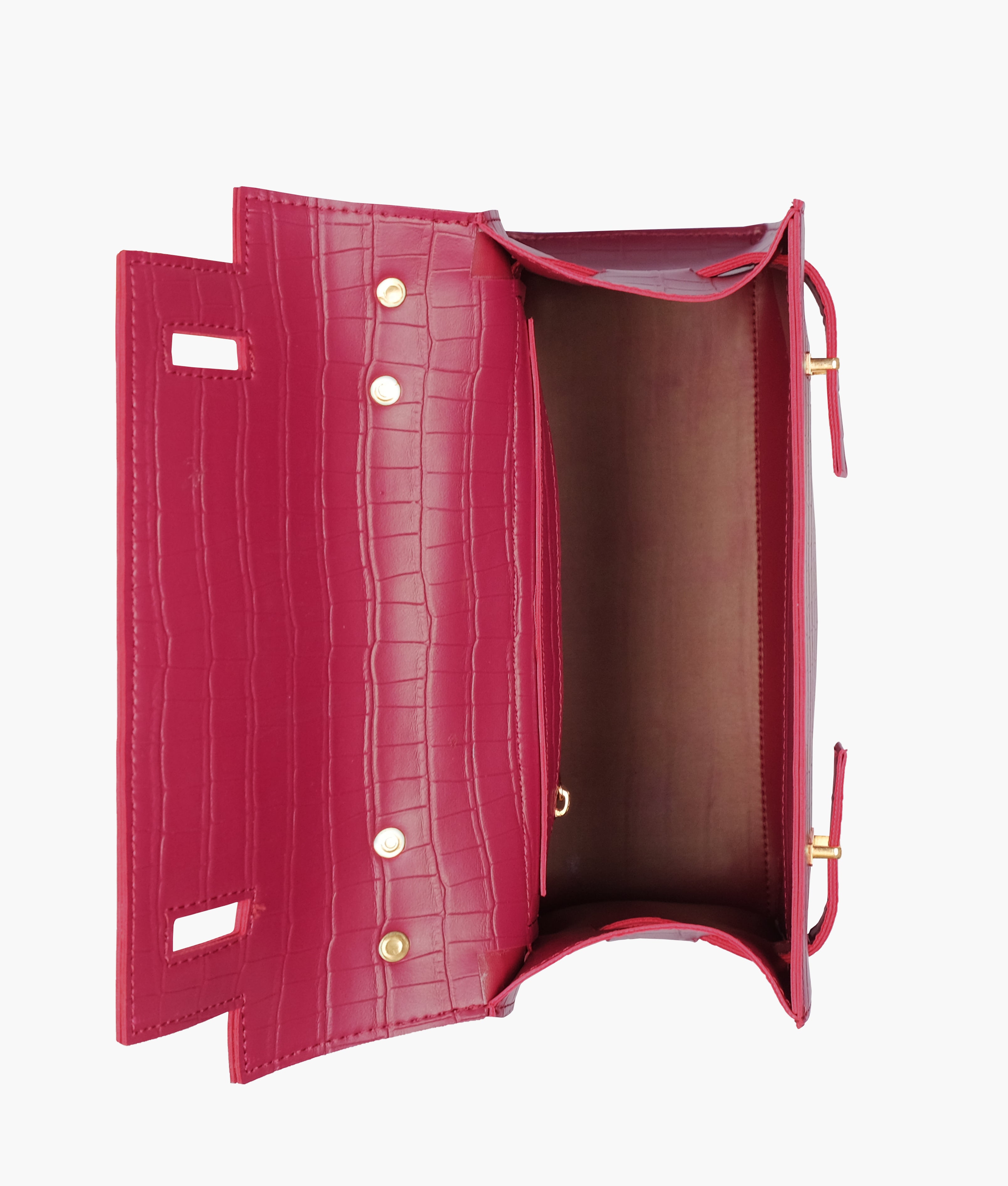 RTW Creation - Burgundy top-handle crocodile mini bag
