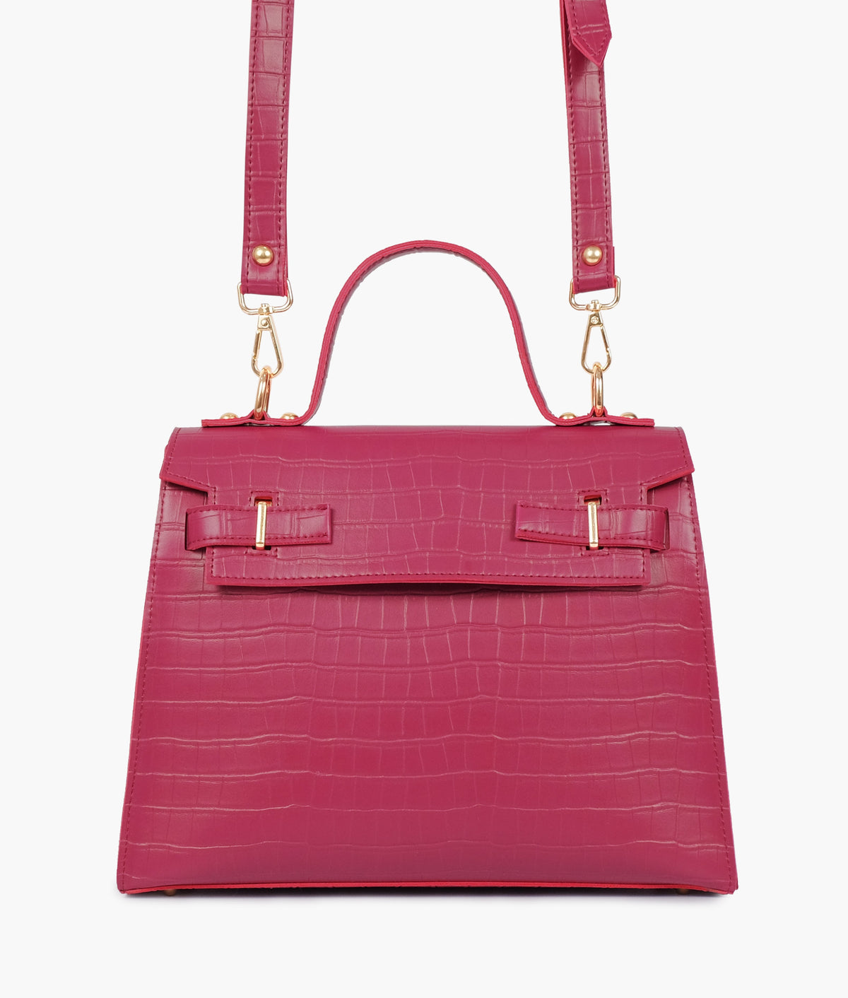 RTW Creation - Burgundy top-handle crocodile mini bag