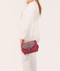 RTW Creation - Burgundy top-handle hexagon bag