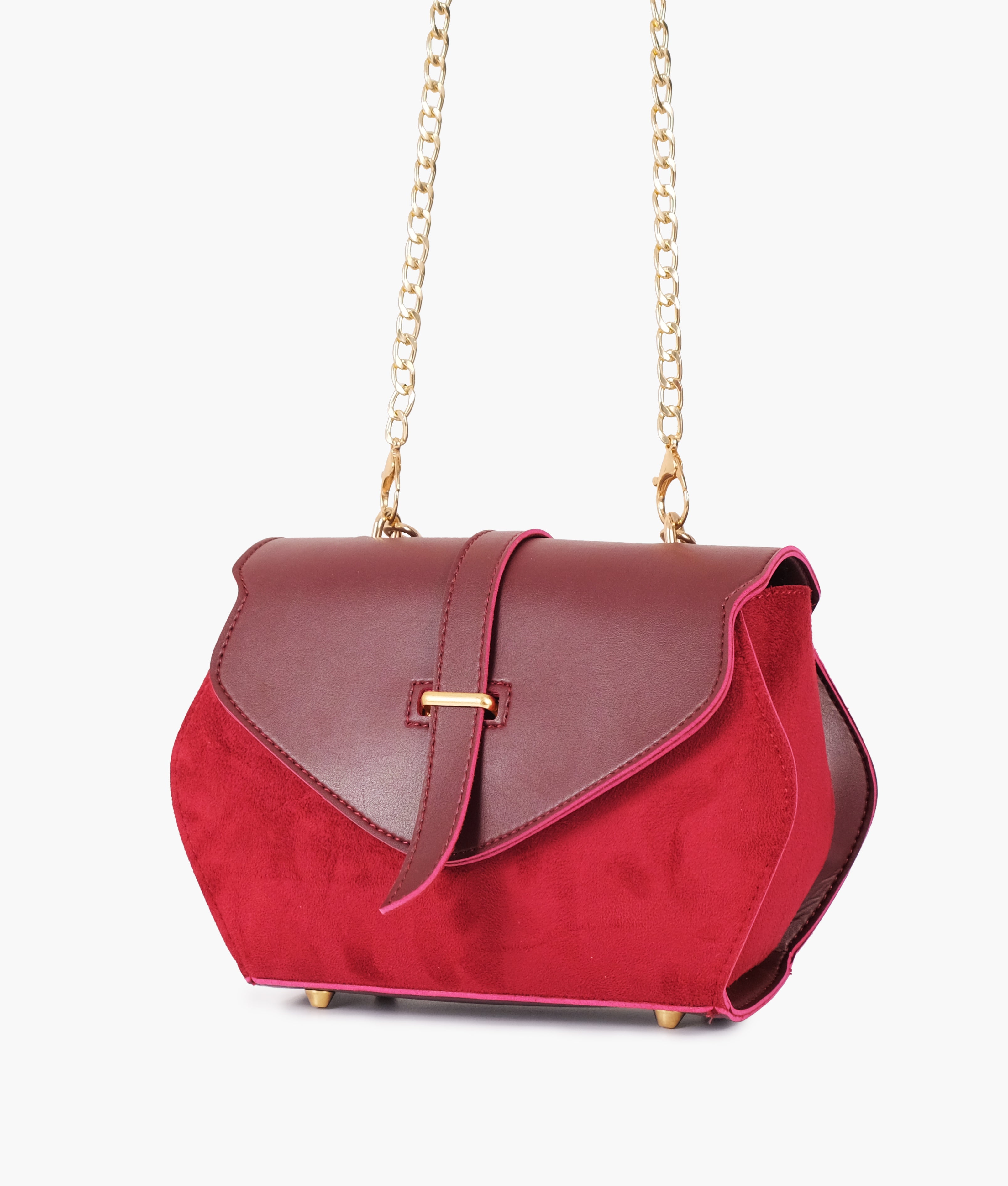 RTW Creation - Burgundy top-handle hexagon bag
