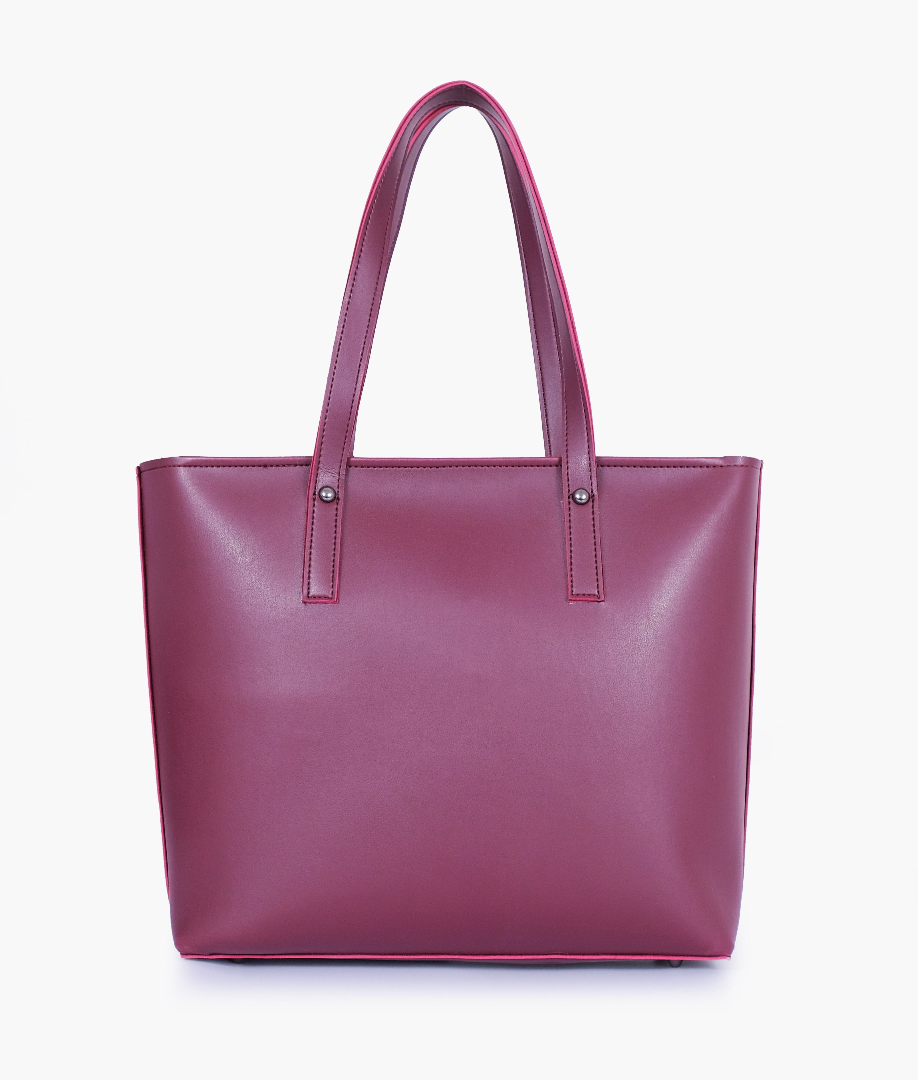 RTW Creation - Burgundy tote bag with detachable pouch