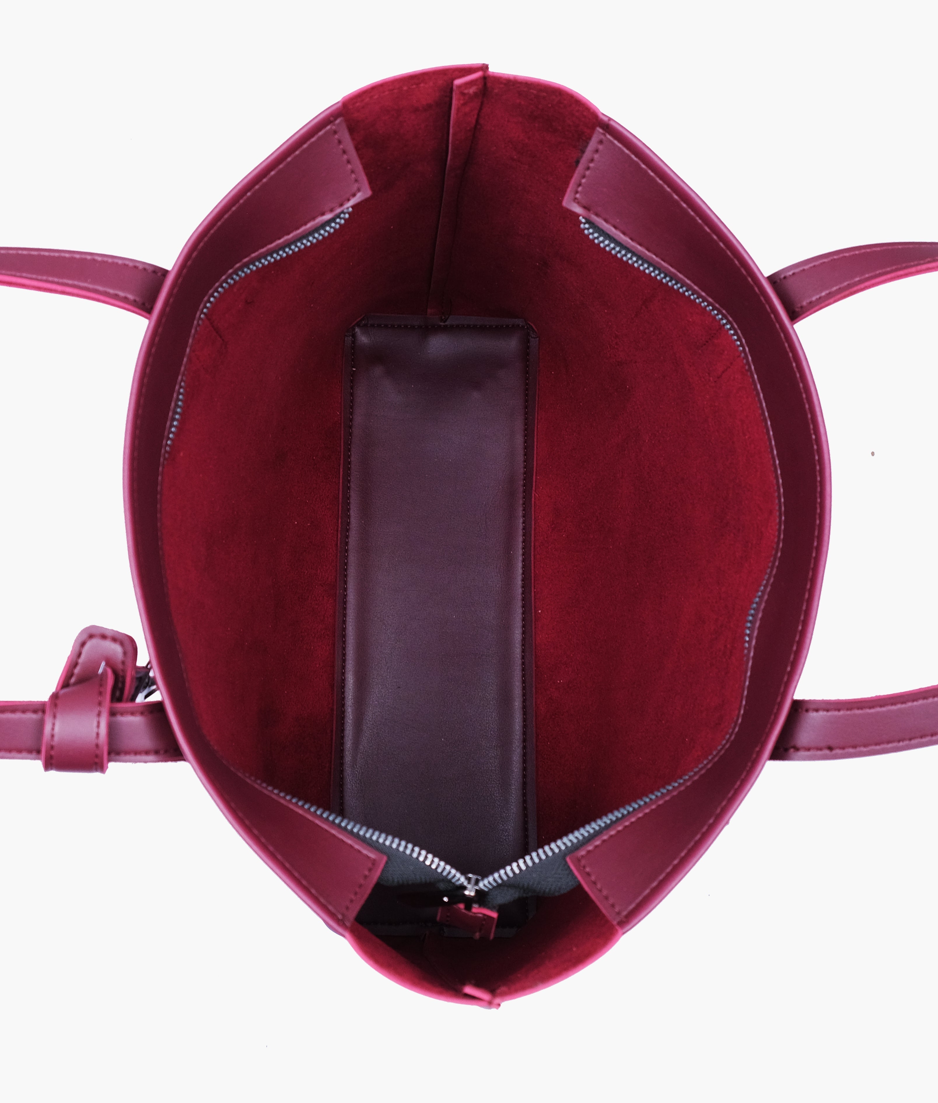 RTW Creation - Burgundy tote bag with detachable pouch