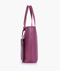 RTW Creation - Burgundy tote bag with detachable pouch