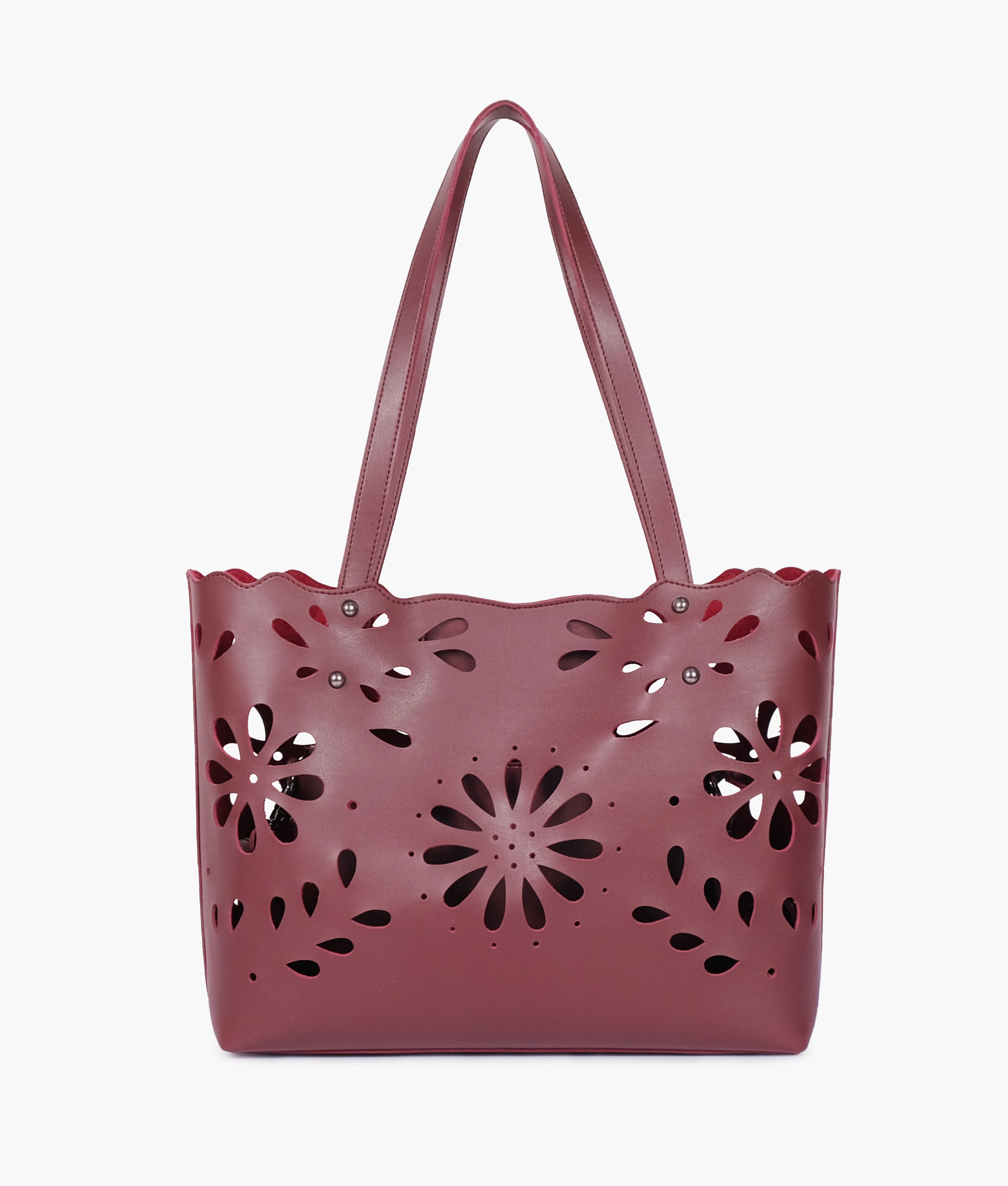 RTW Creation - Burgundy two-piece floral tote