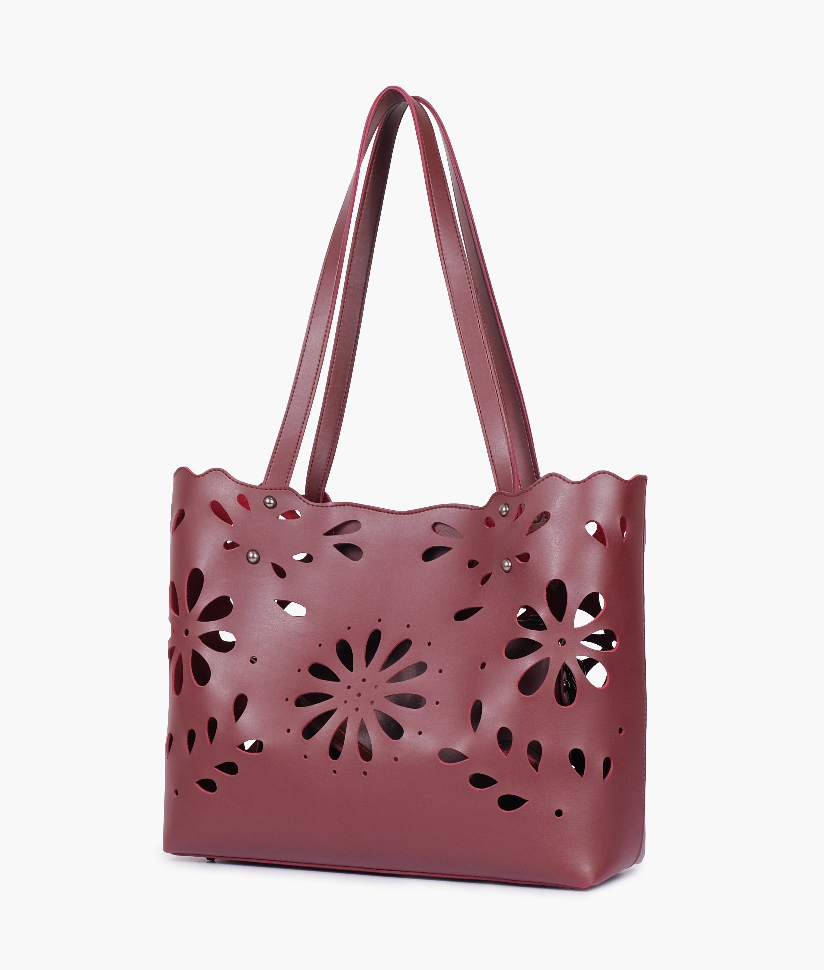 RTW Creation - Burgundy two-piece floral tote
