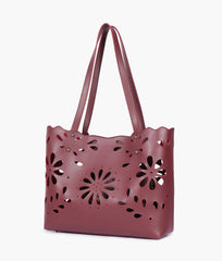 RTW Creation - Burgundy two-piece floral tote