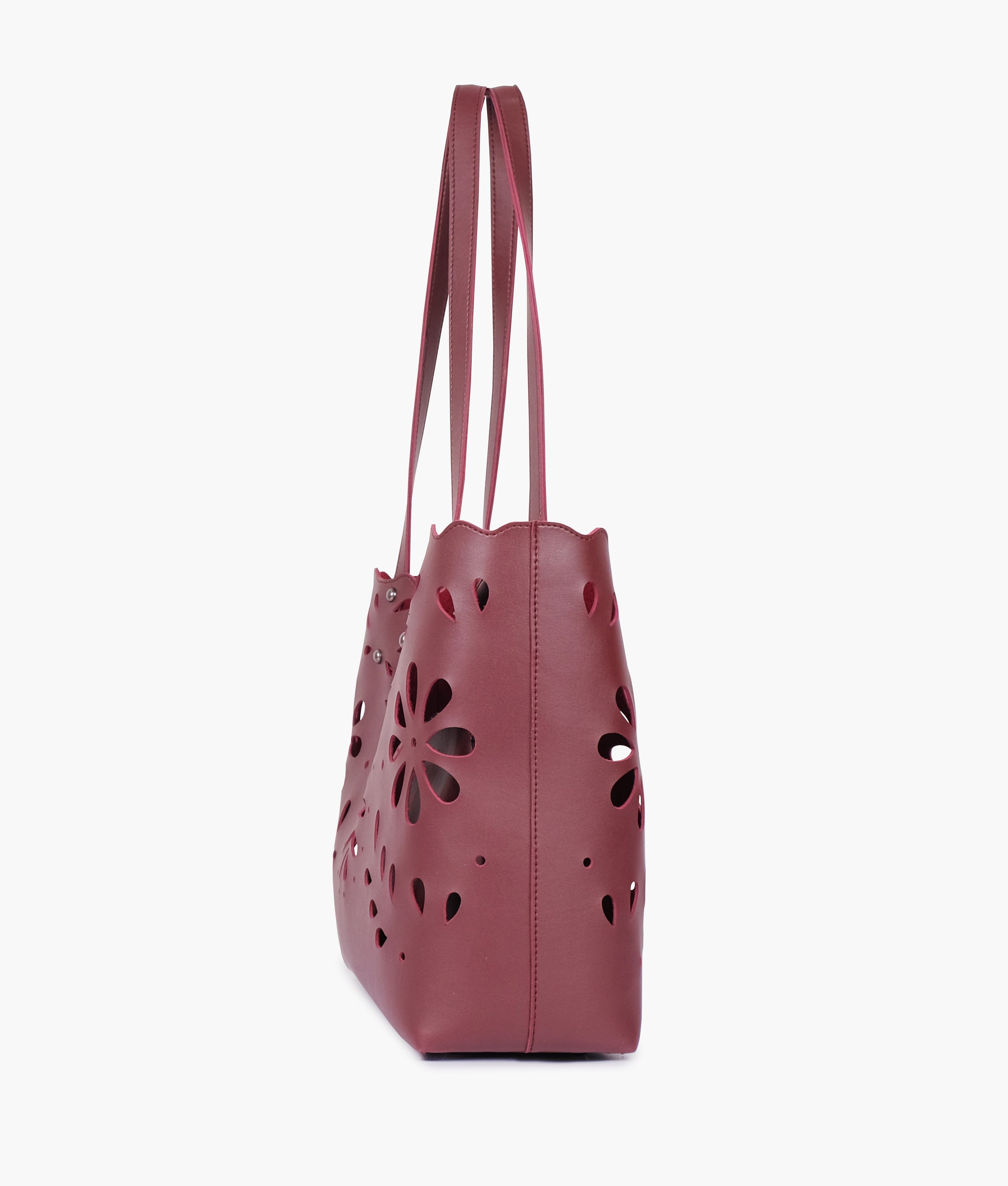 RTW Creation - Burgundy two-piece floral tote