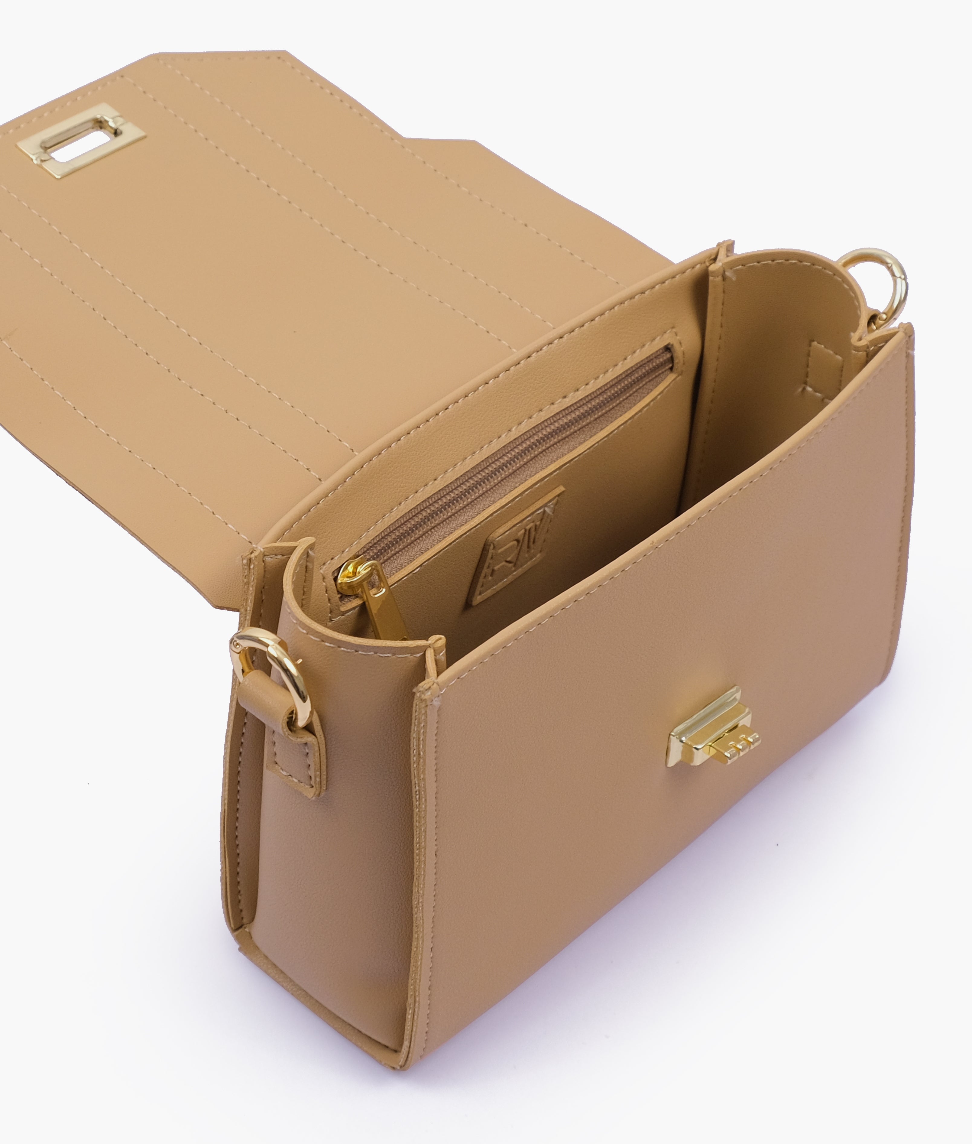 RTW Creation - Coffee compact top-handle cross-body bag