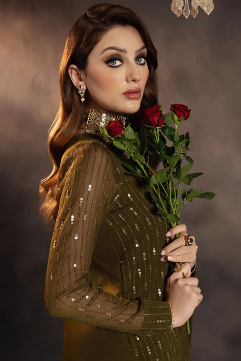 Meeral Stitched 3 Piece Luxury Formals Pret Collection'2025-Hina - Meeral Luxe