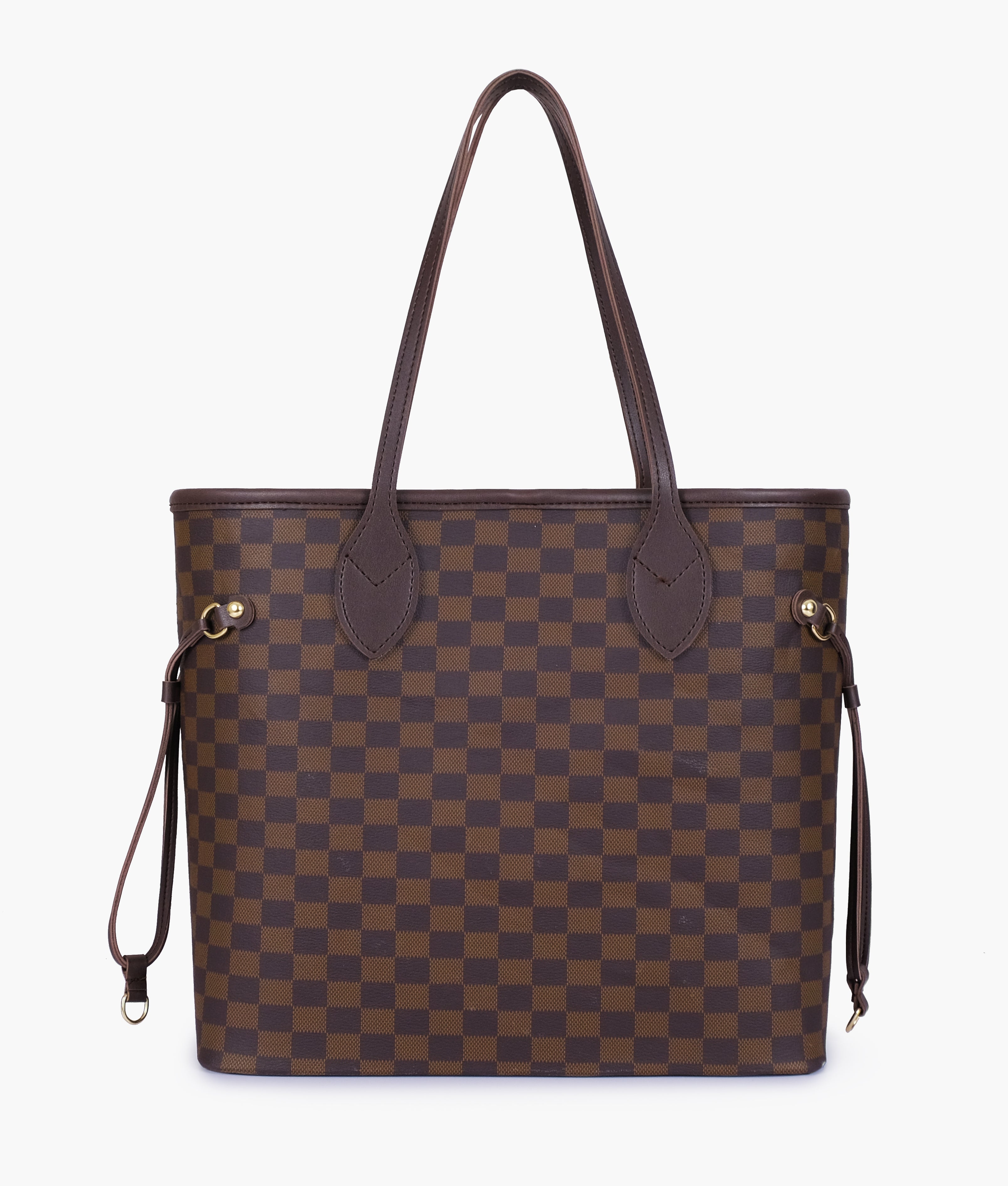 RTW Creation - Dark brown checkered neverfull tote bag