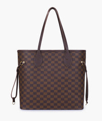 RTW Creation - Dark brown checkered neverfull tote bag